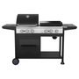 Voir la diapositive 1 : GARDENSTAR Barbecue gaz et plancha - 3 brûleurs - Acier émaillé