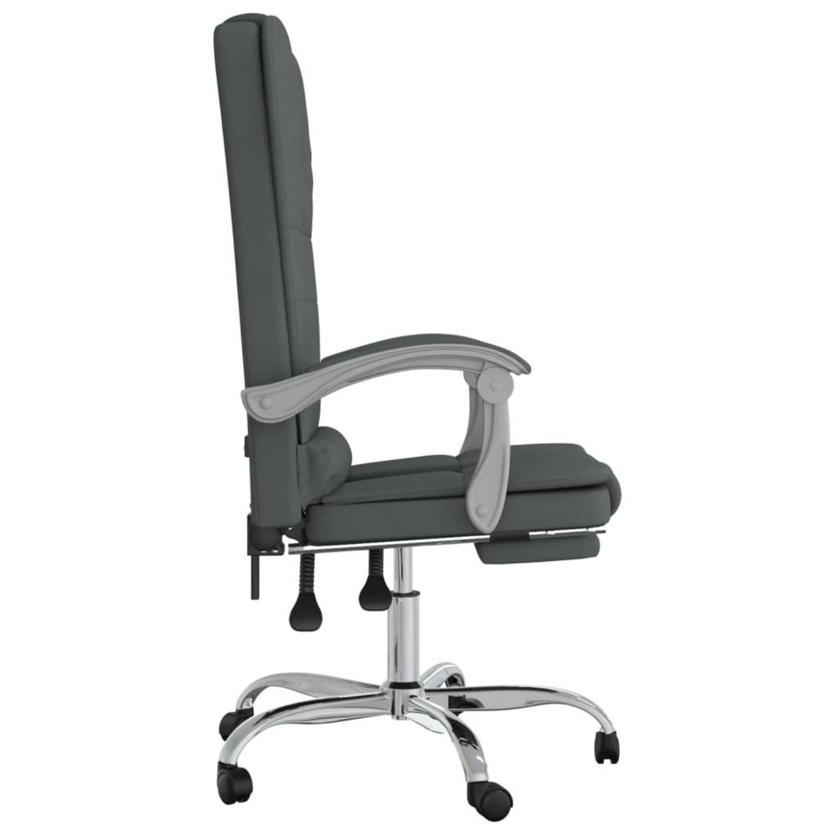 VIDAXL Fauteuil de massage inclinable de bureau Gris fonce Tissu