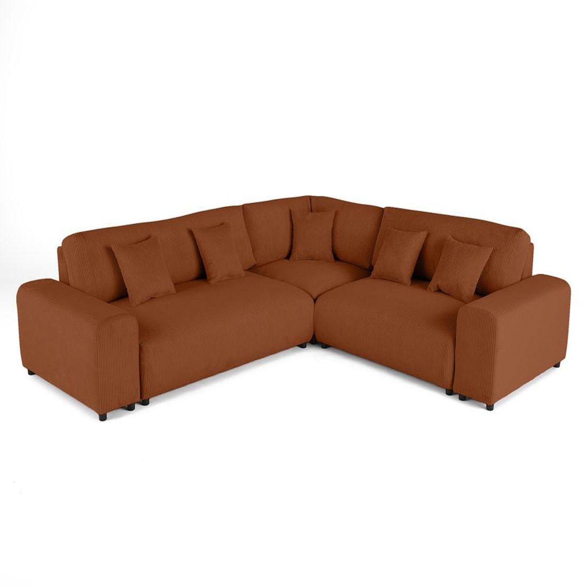 LISA DESIGN Garance - canapé modulable d'angle droit - 5 places - en velours côtelé