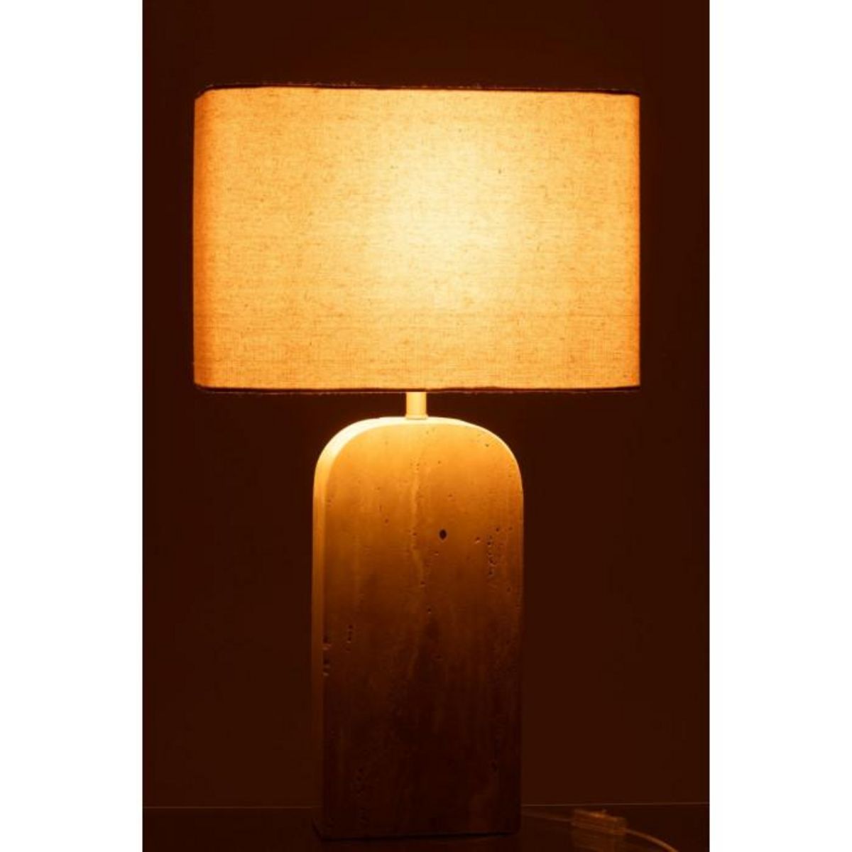 Paris Prix Lampe à Poser en Pierre  Travertin  71cm Beige