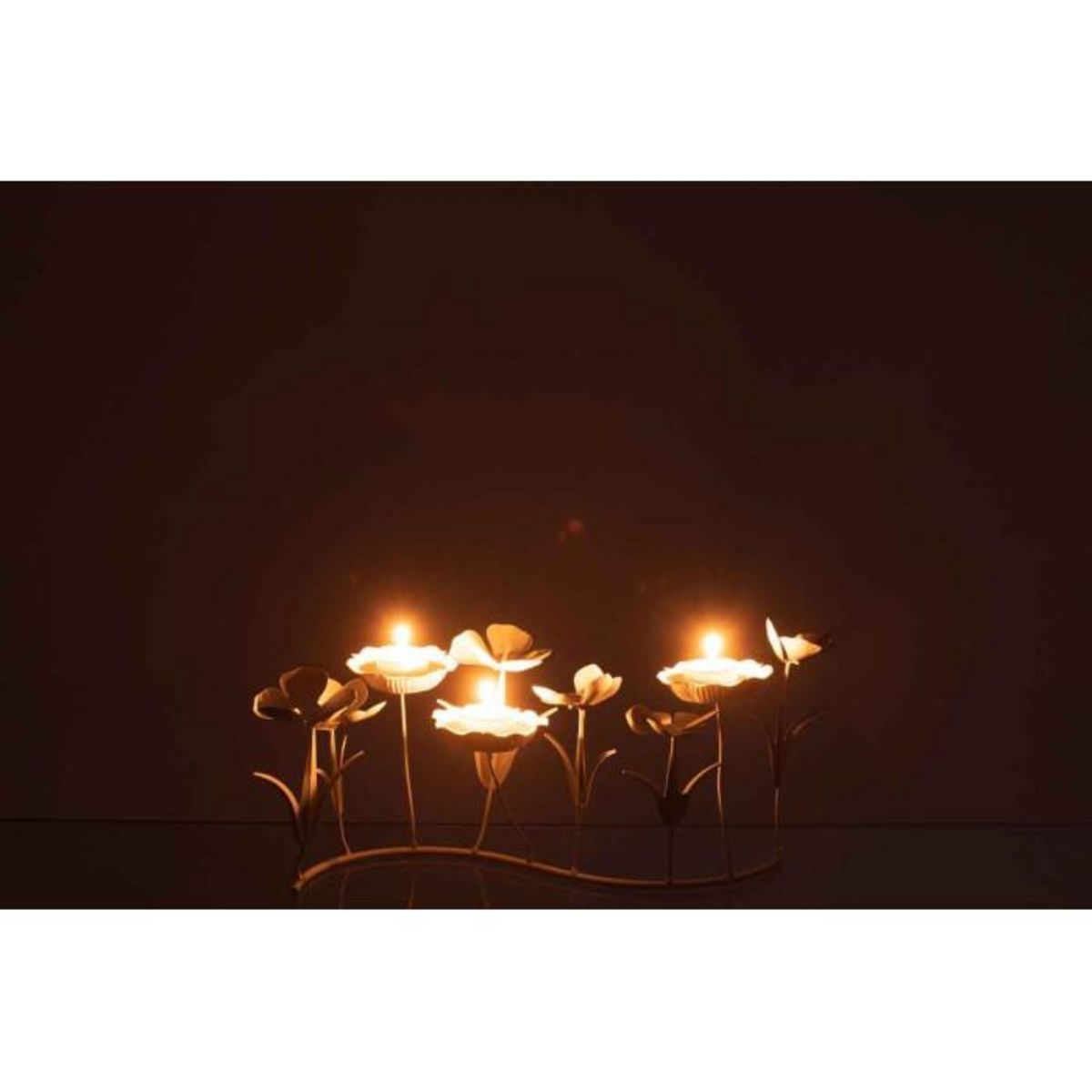 Paris Prix Photophore Design  Bougies Fleurs  44cm Blanc