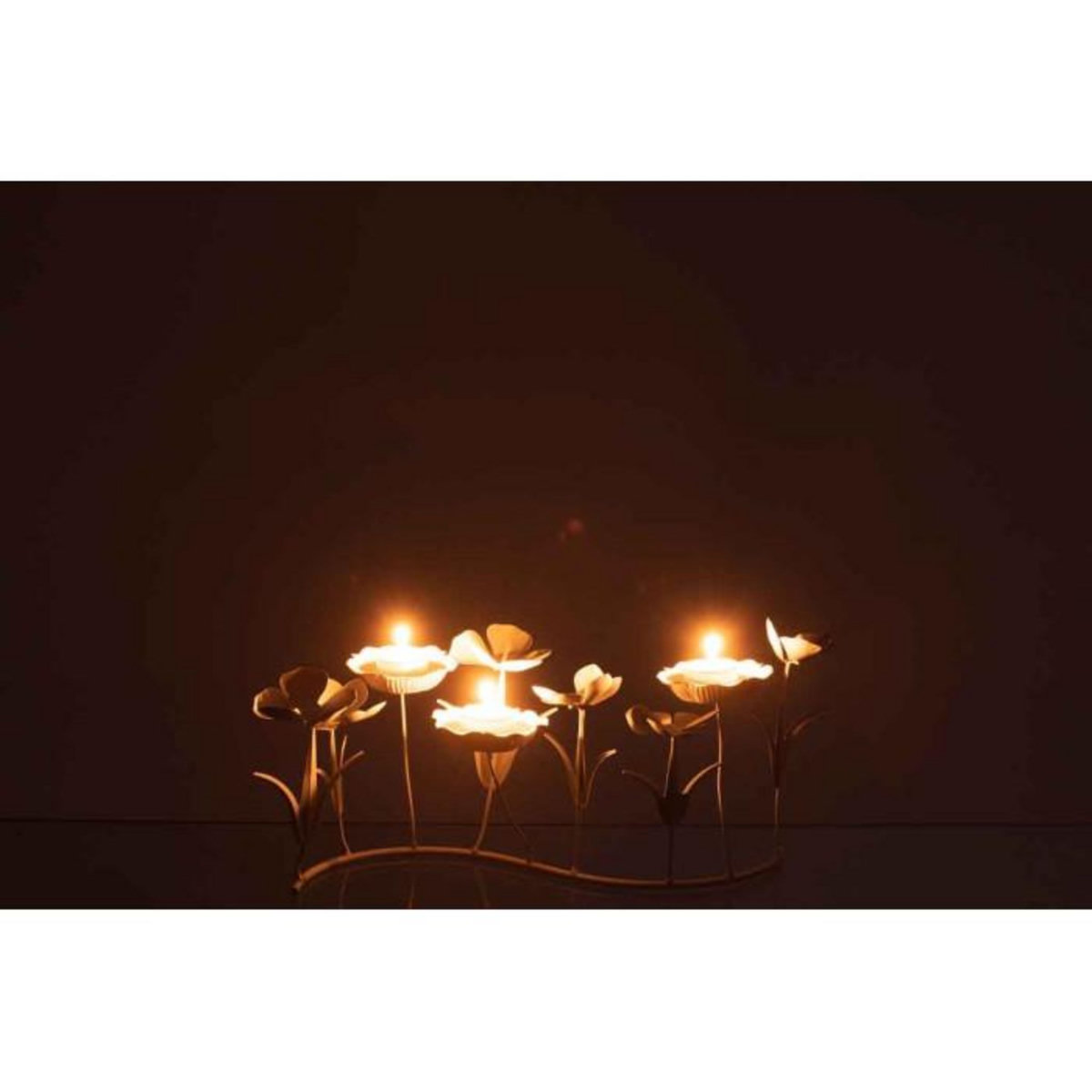 Paris Prix Photophore Design  Bougies Fleurs  44cm Blanc