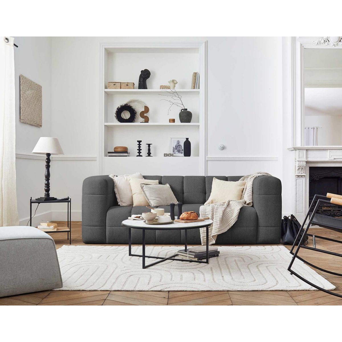 LISA DESIGN Suzano - canapé 3 places - en tissu