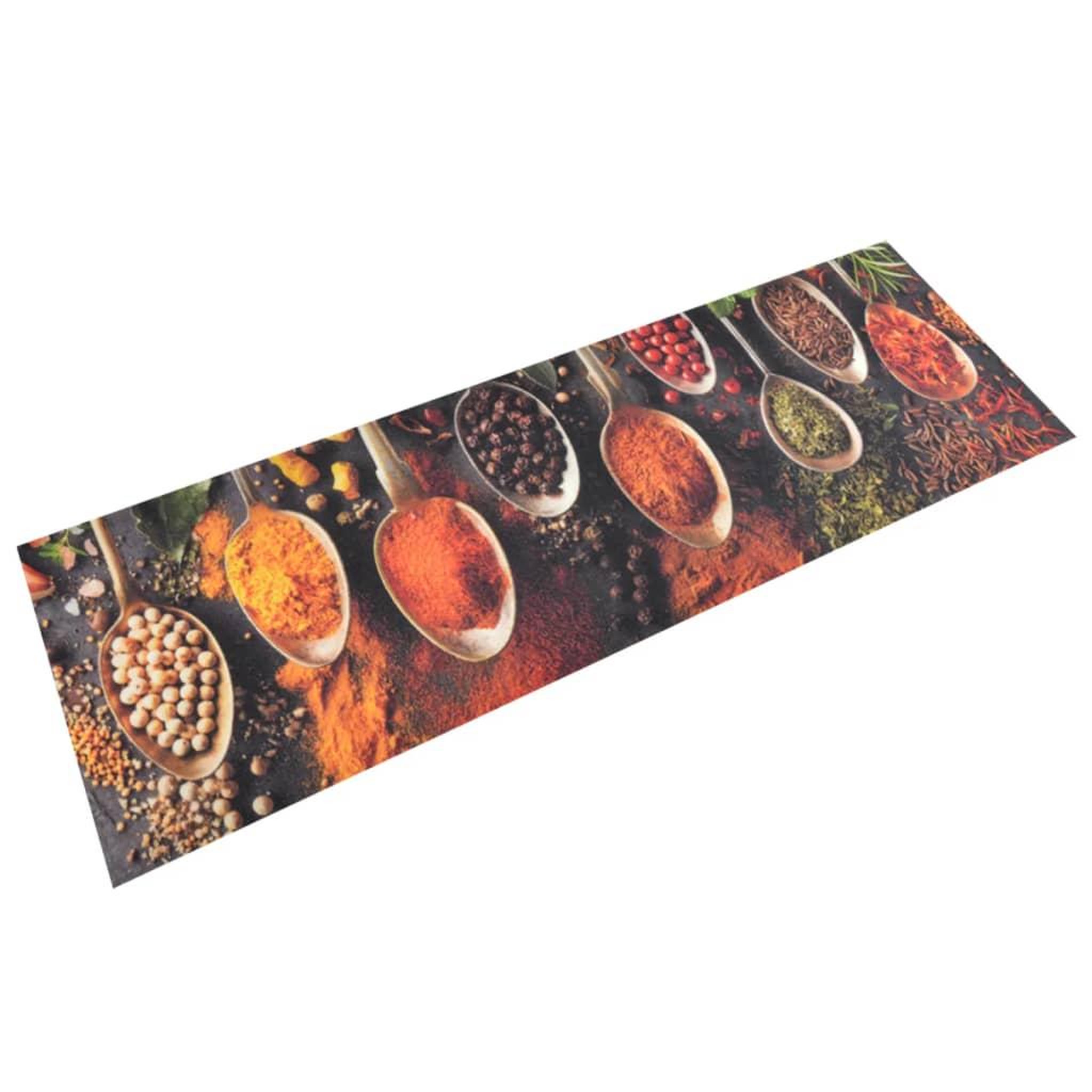 Voir la diapositive 1 : VIDAXL Tapis de cuisine lavable impression cuillere epices 60x180 cm