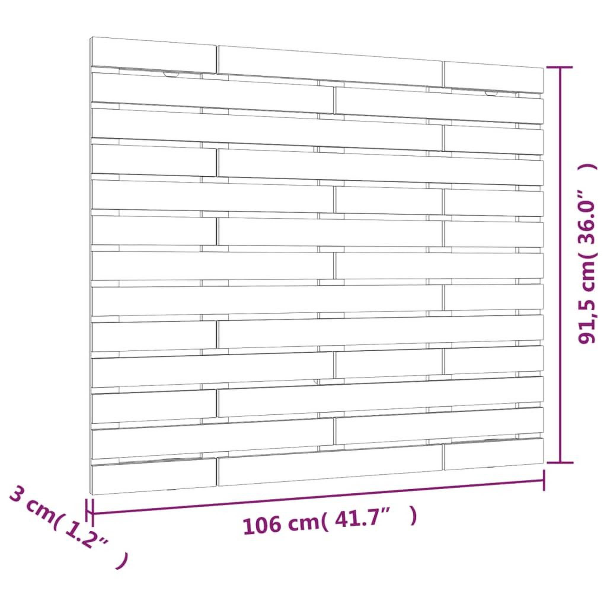 Voir la diapositive 6 : VIDAXL Tete de lit murale 106x3x91,5 cm Bois massif de pin