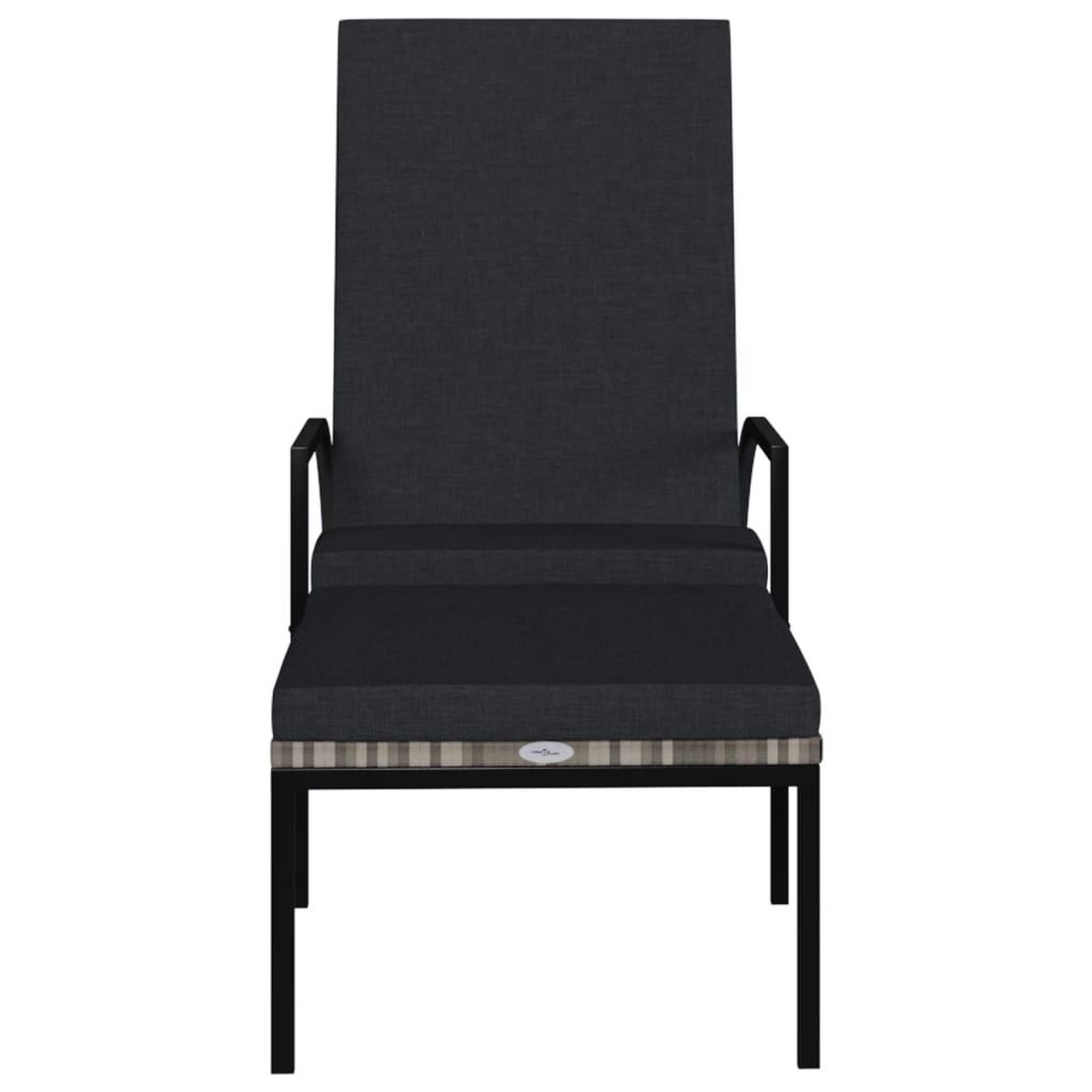 Voir la diapositive 3 : VIDAXL Chaises longues avec repose-pied 2 pcs Resine tressee Gris