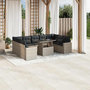 Voir la diapositive 1 : VIDAXL Salon de jardin avec coussins 10 pcs gris clair resine tressee