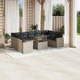 Voir la diapositive 1 : VIDAXL Salon de jardin avec coussins 10 pcs gris clair resine tressee