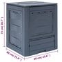 Voir la diapositive 6 : VIDAXL Bac a compost de jardin Gris 60x60x73 cm 260 L