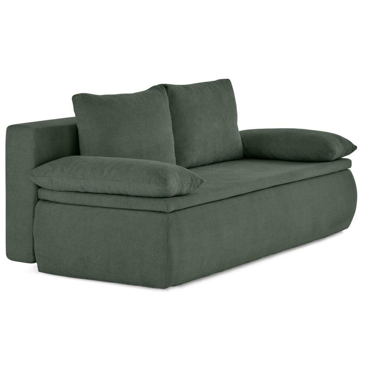 BEST MOBILIER Kurt - canapé 3 places convertible avec coffre en velours texturé