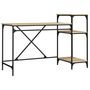 Voir la diapositive 2 : VIDAXL Bureau et etageres chene sonoma 135x50x90cm bois ingenierie/fer