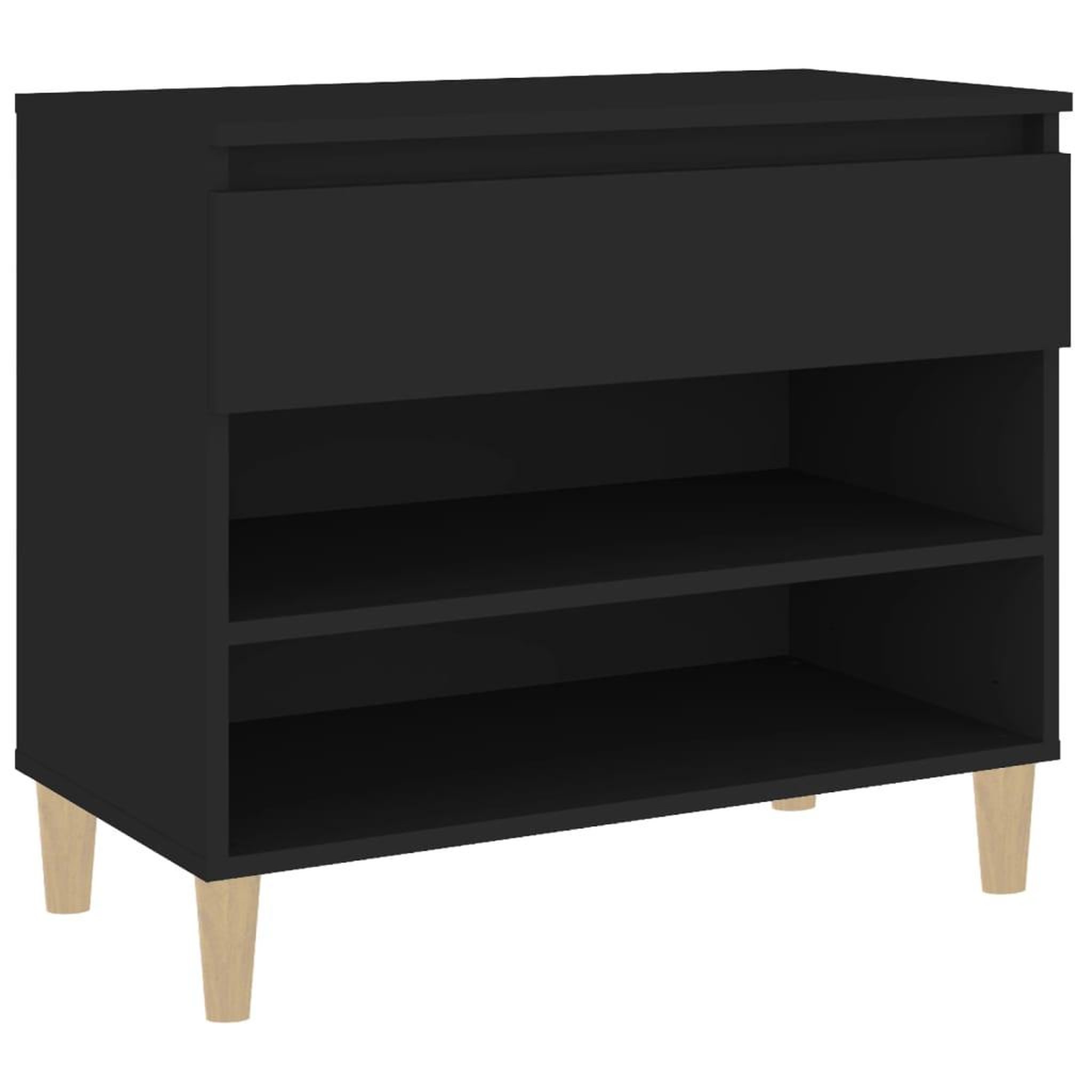 Voir la diapositive 2 : VIDAXL Armoire a chaussures Noir 70x36x60 cm Bois d'ingenierie