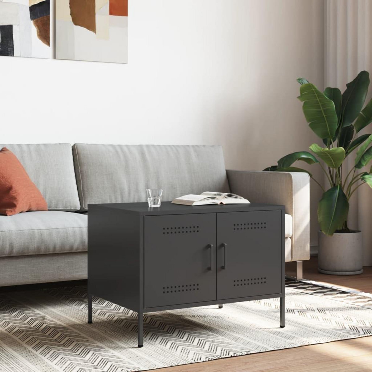VIDAXL Table basse noir 68x50x50,5 cm acier
