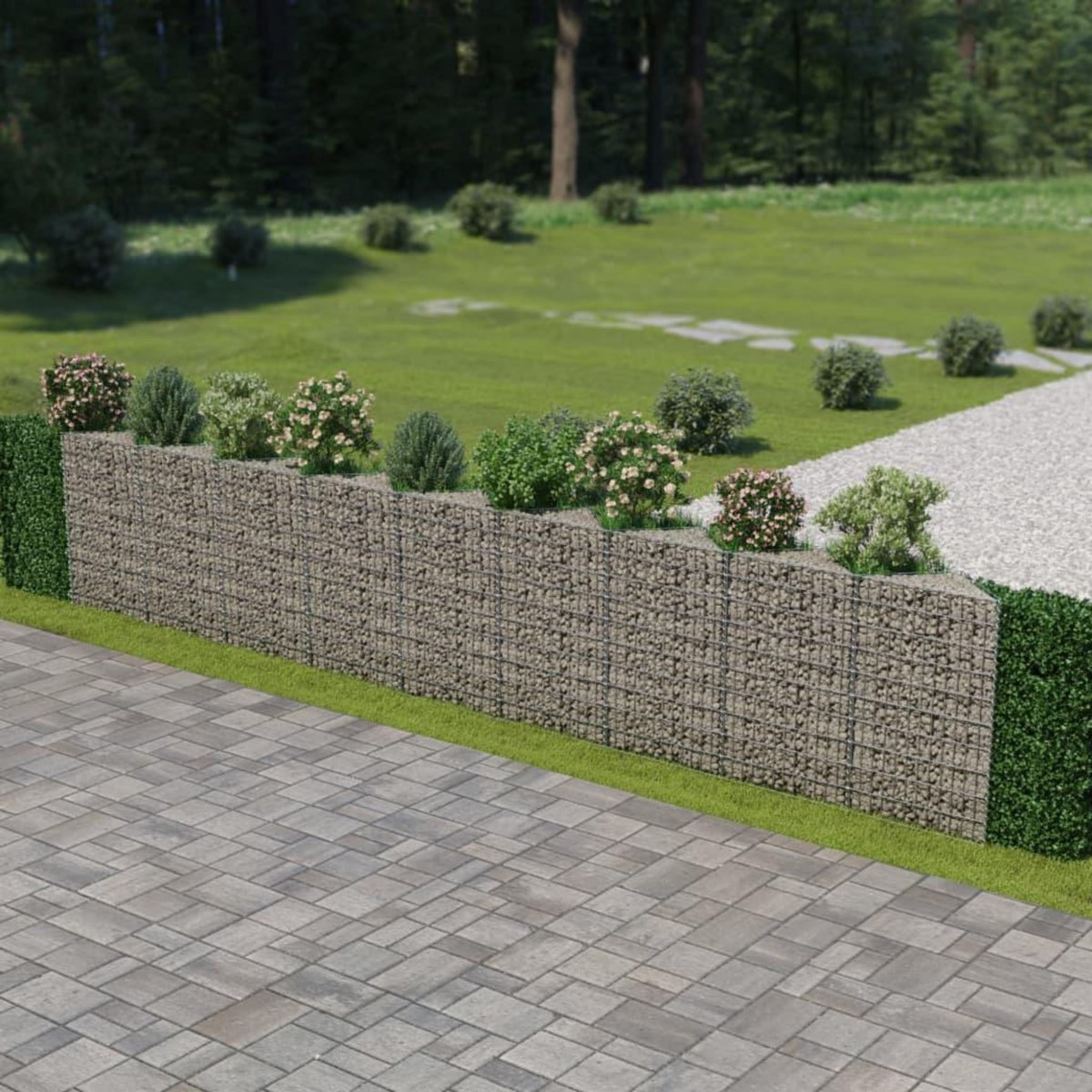 VIDAXL Mur de gabion Acier galvanise 630x30x100 cm
