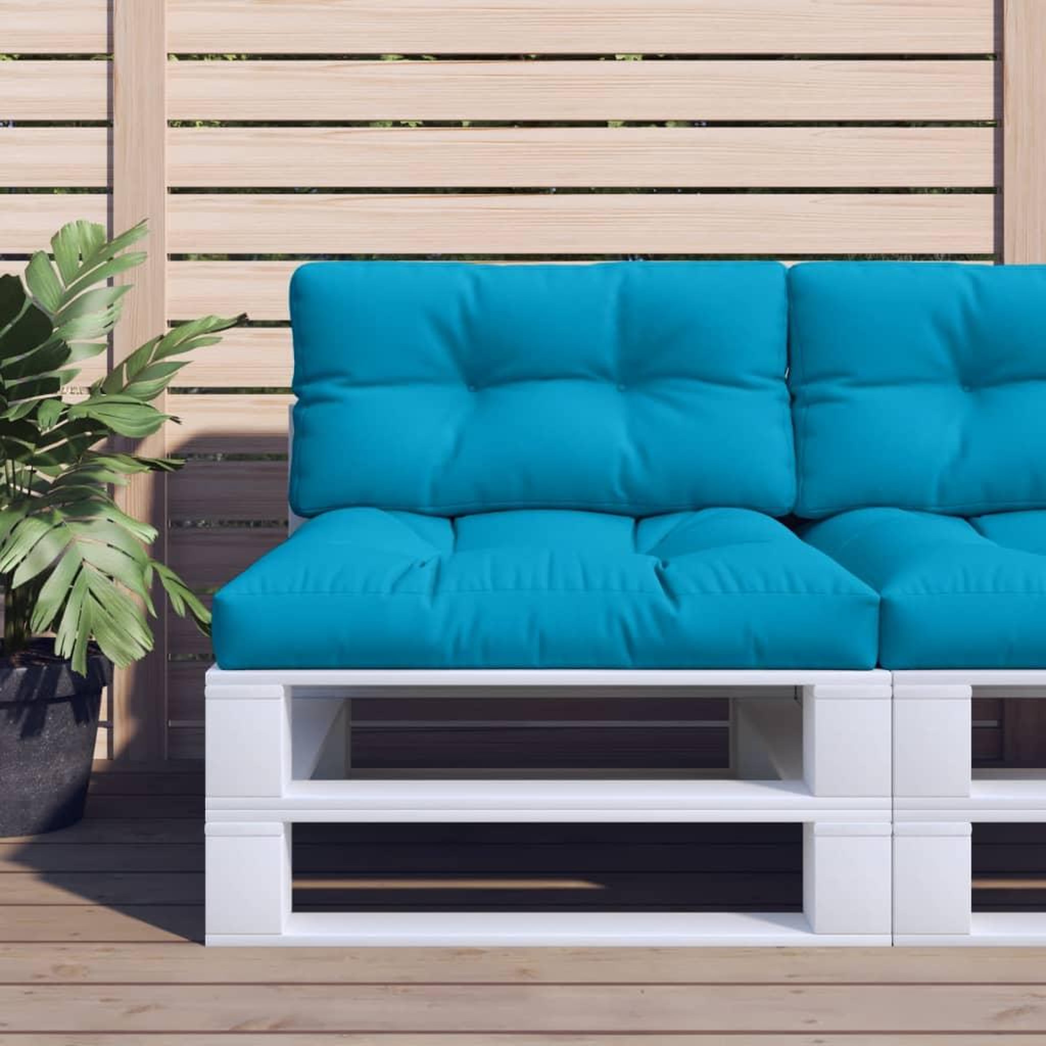 VIDAXL Coussin de palette bleu clair 80x40x12 cm tissu