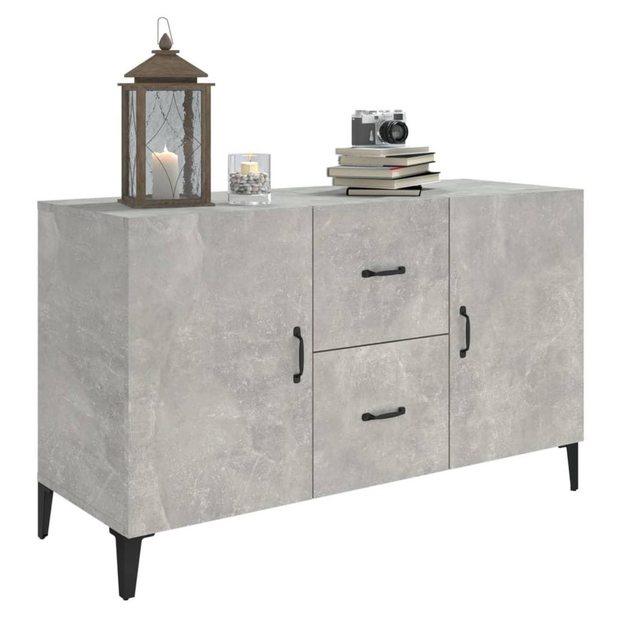 VIDAXL Buffet gris beton 100x36x60 cm bois d'ingenierie
