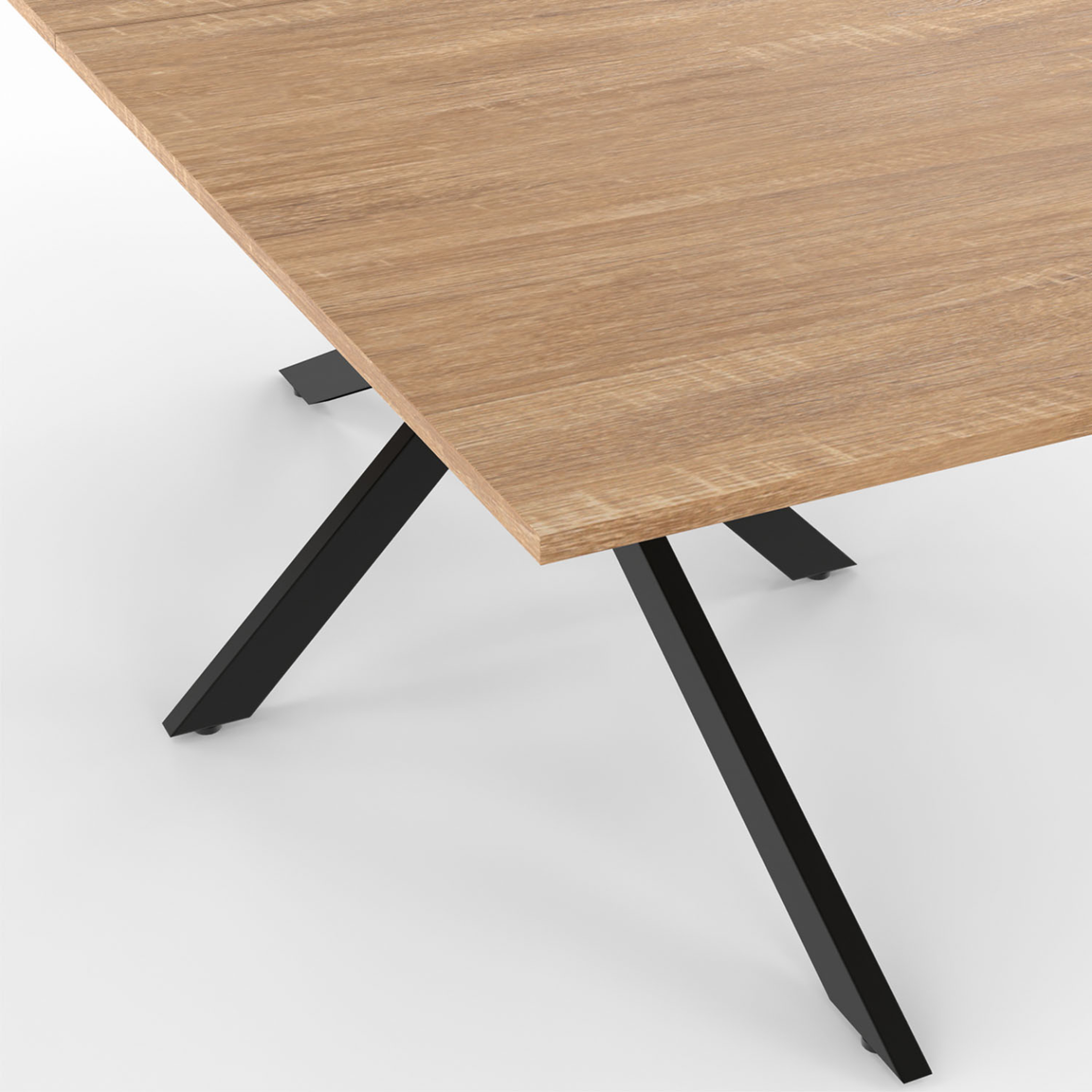 Voir la diapositive 5 : ID MARKET Table à manger rectangle alix 10 personnes pied araignée bois et noir 200 cm