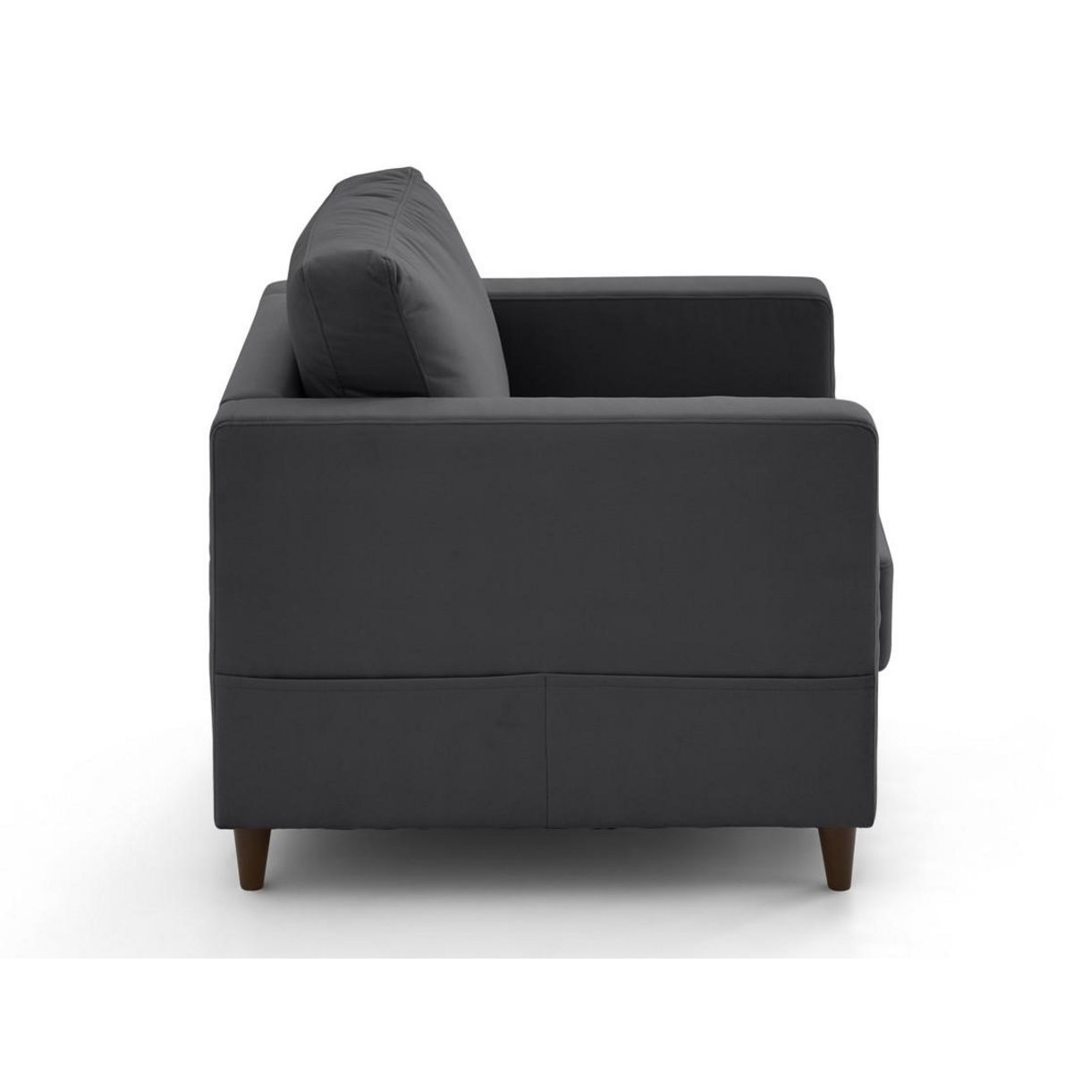 LISA DESIGN Anna - fauteuil avec poche en velours - pieds en bois