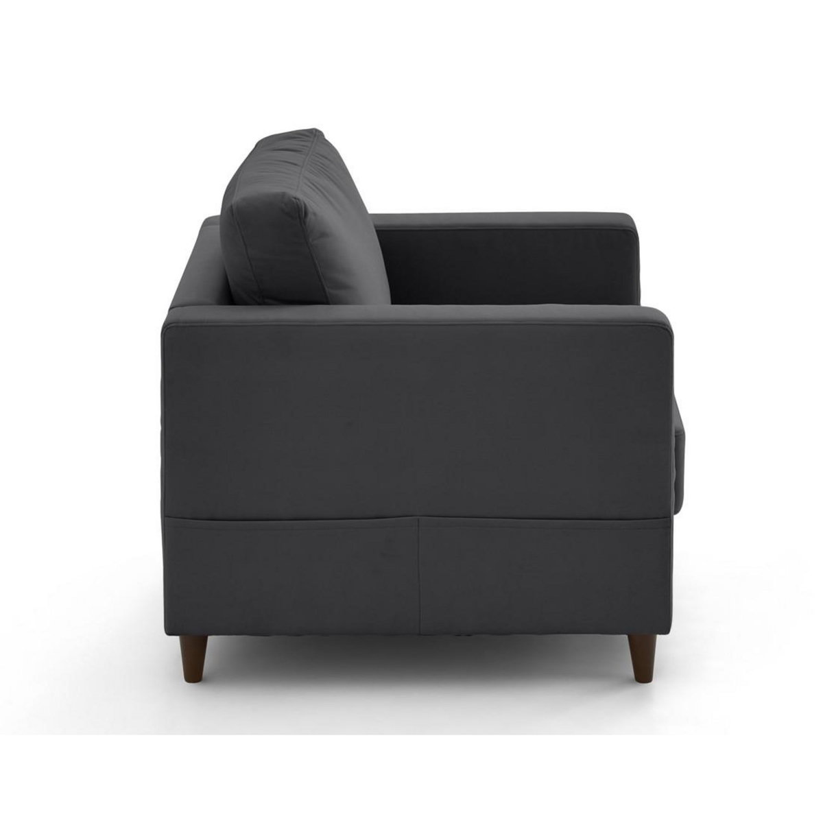 LISA DESIGN Anna - fauteuil avec poche en velours - pieds en bois