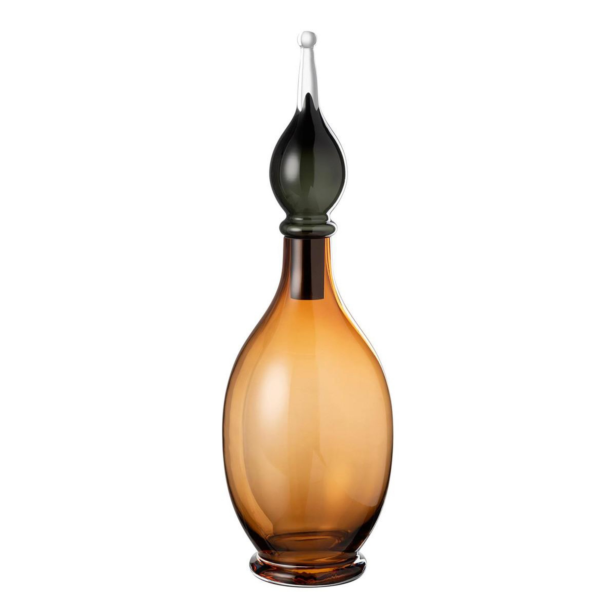 J-LINE Vase bouchon fiole en verre  jo  53cm marron