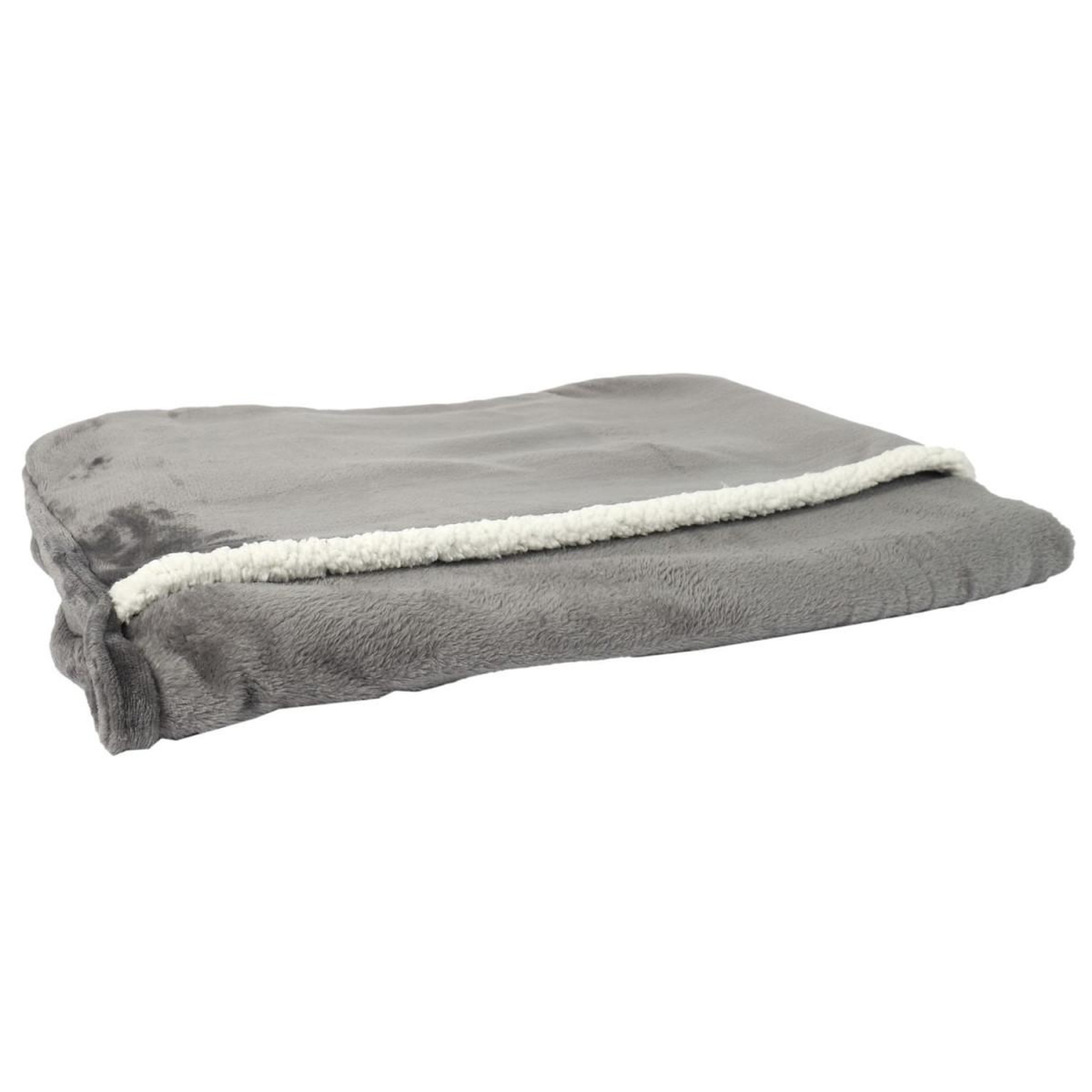 Voir la diapositive 1 : The Home Deco Factory Plaid avec poche pieds  sherpa  127x178cm gris