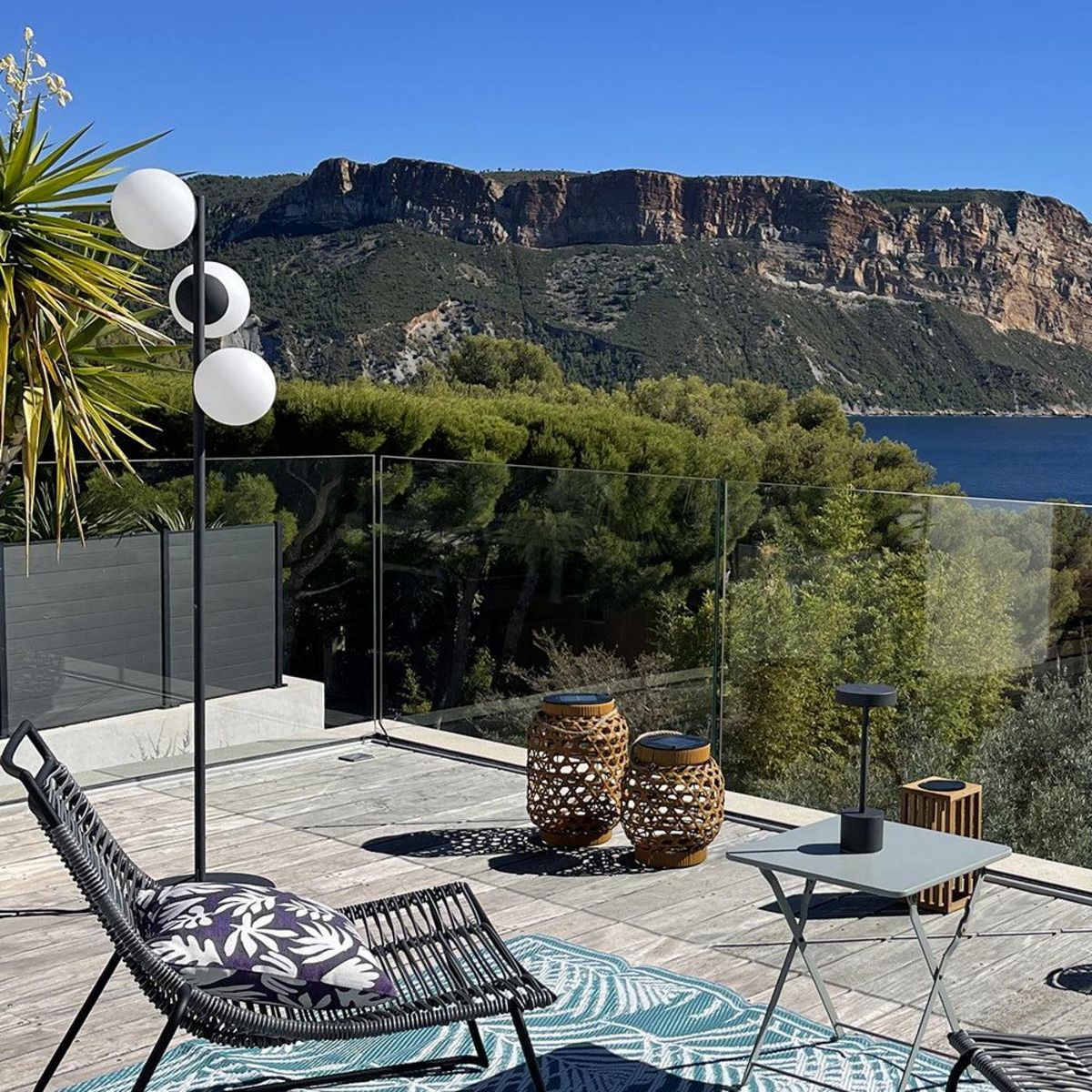 Lumisky Lampadaire ext filaire GLOBY Gris anthracite Acier H175CM