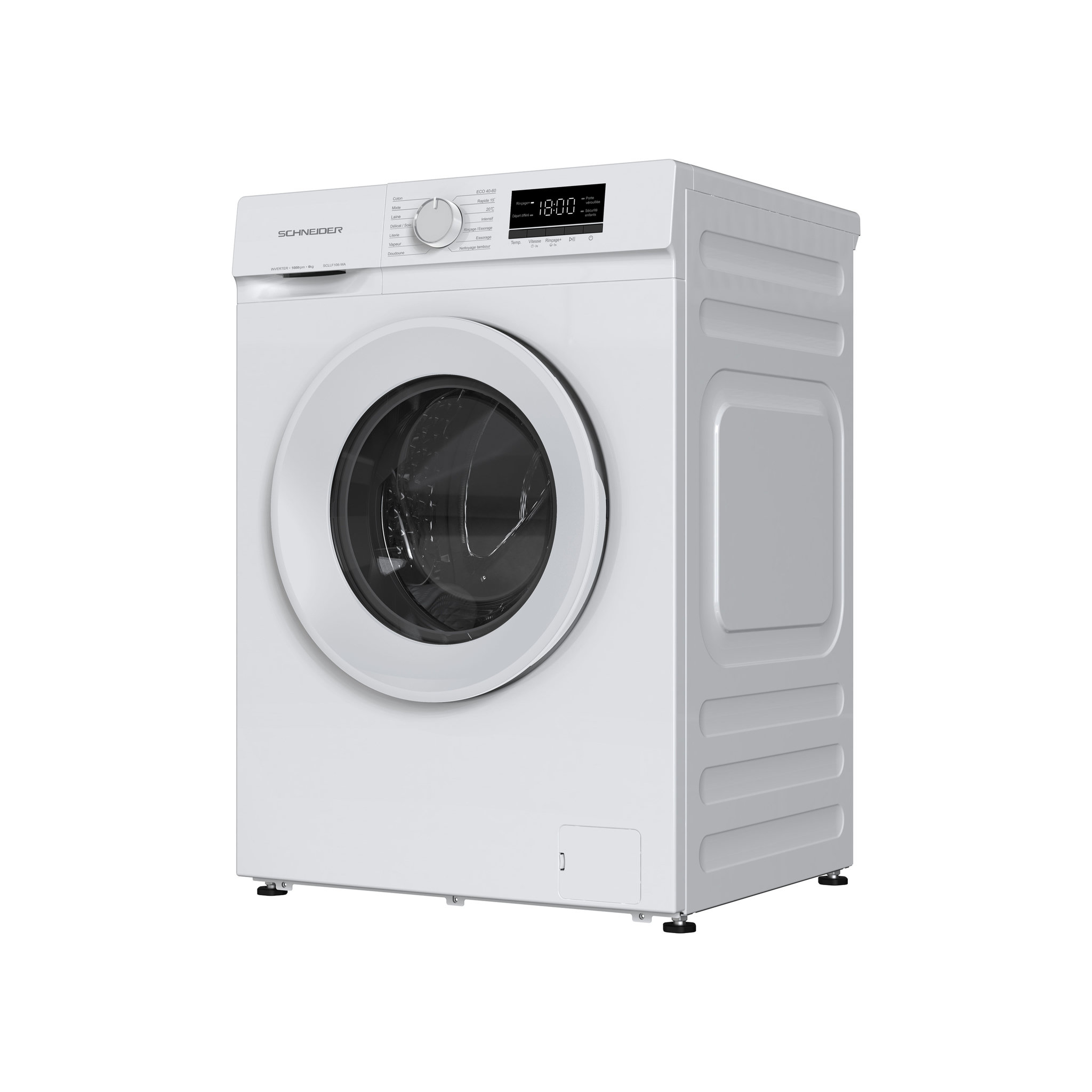 Voir la diapositive 4 : SCHNEIDER Lave linge frontal 6kg Blanc - SCLLF106-WA