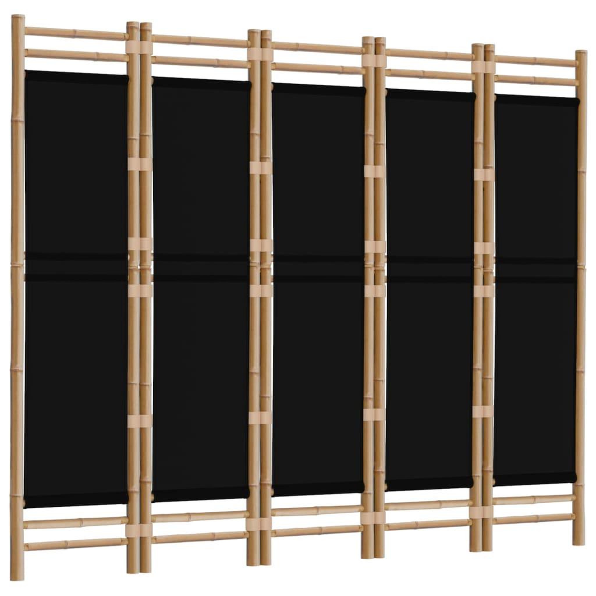 Voir la diapositive 3 : VIDAXL Cloison de separation pliante 5 panneaux 200 cm Bambou et toile