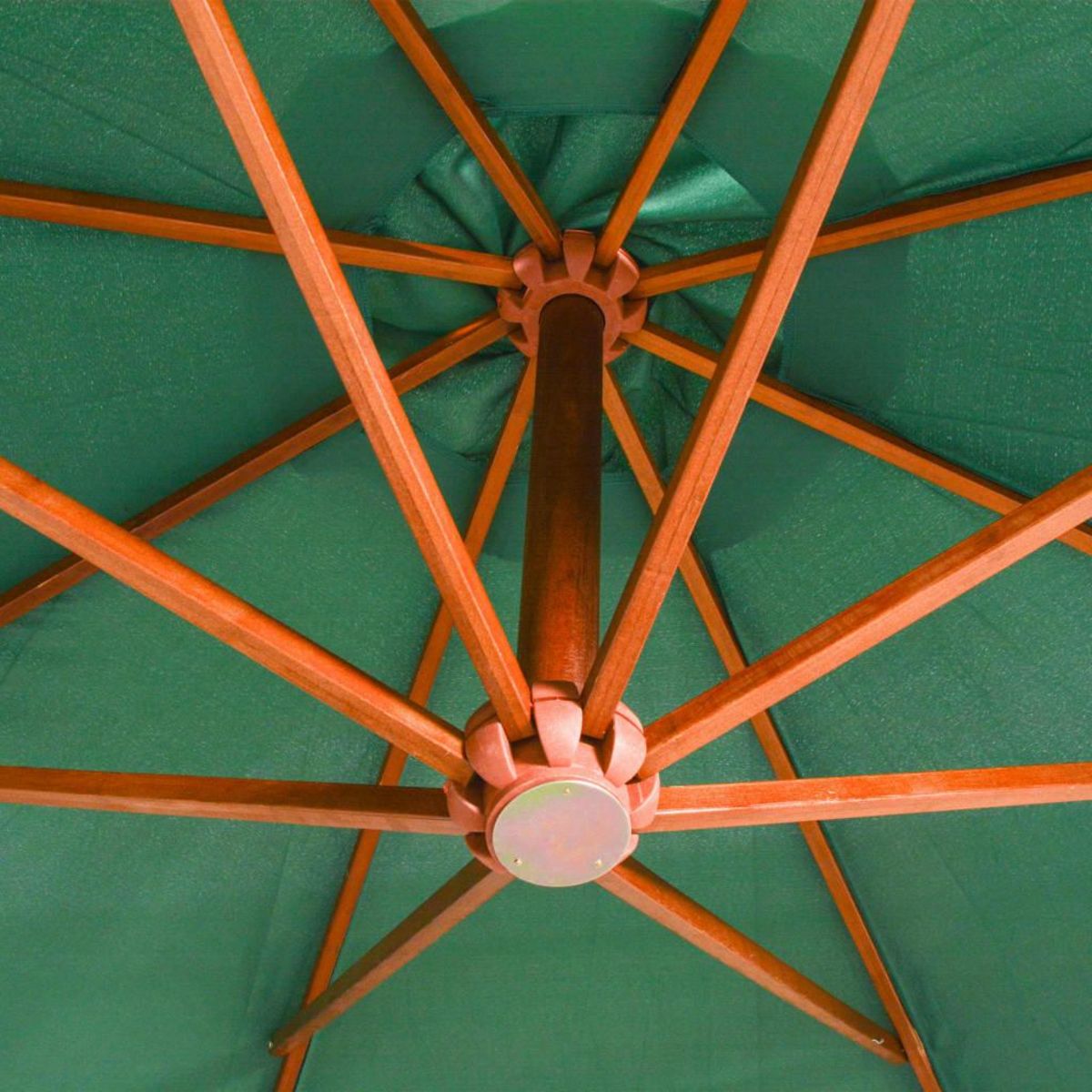 VIDAXL Parasol suspendu avec poteau en bois 350 cm vert