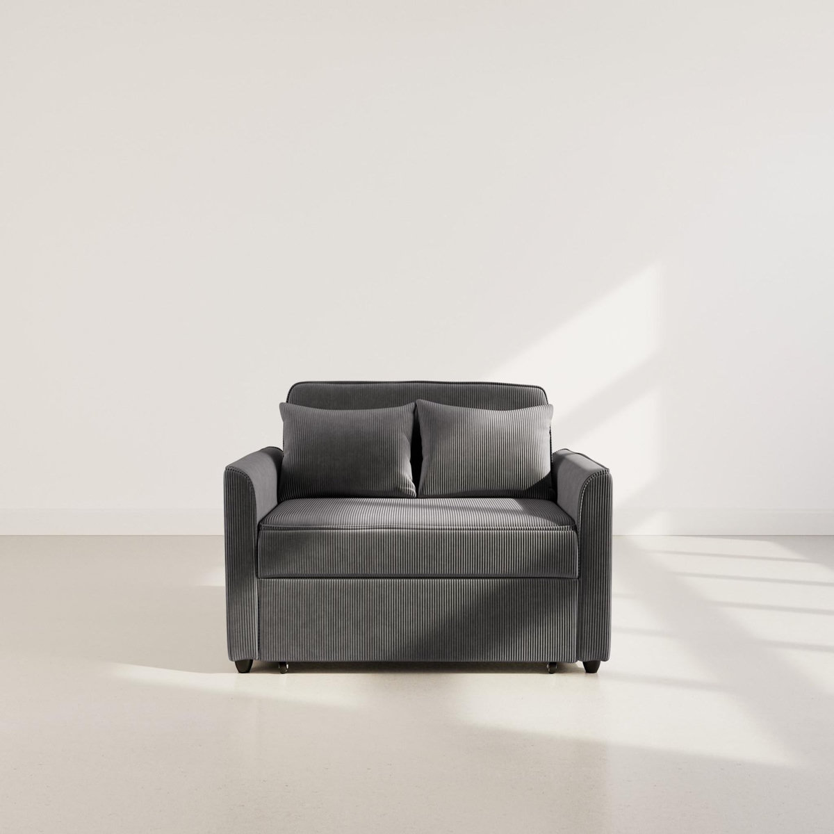 BEST MOBILIER Ernest - canapé droit 2 places convertible en velours côtelé