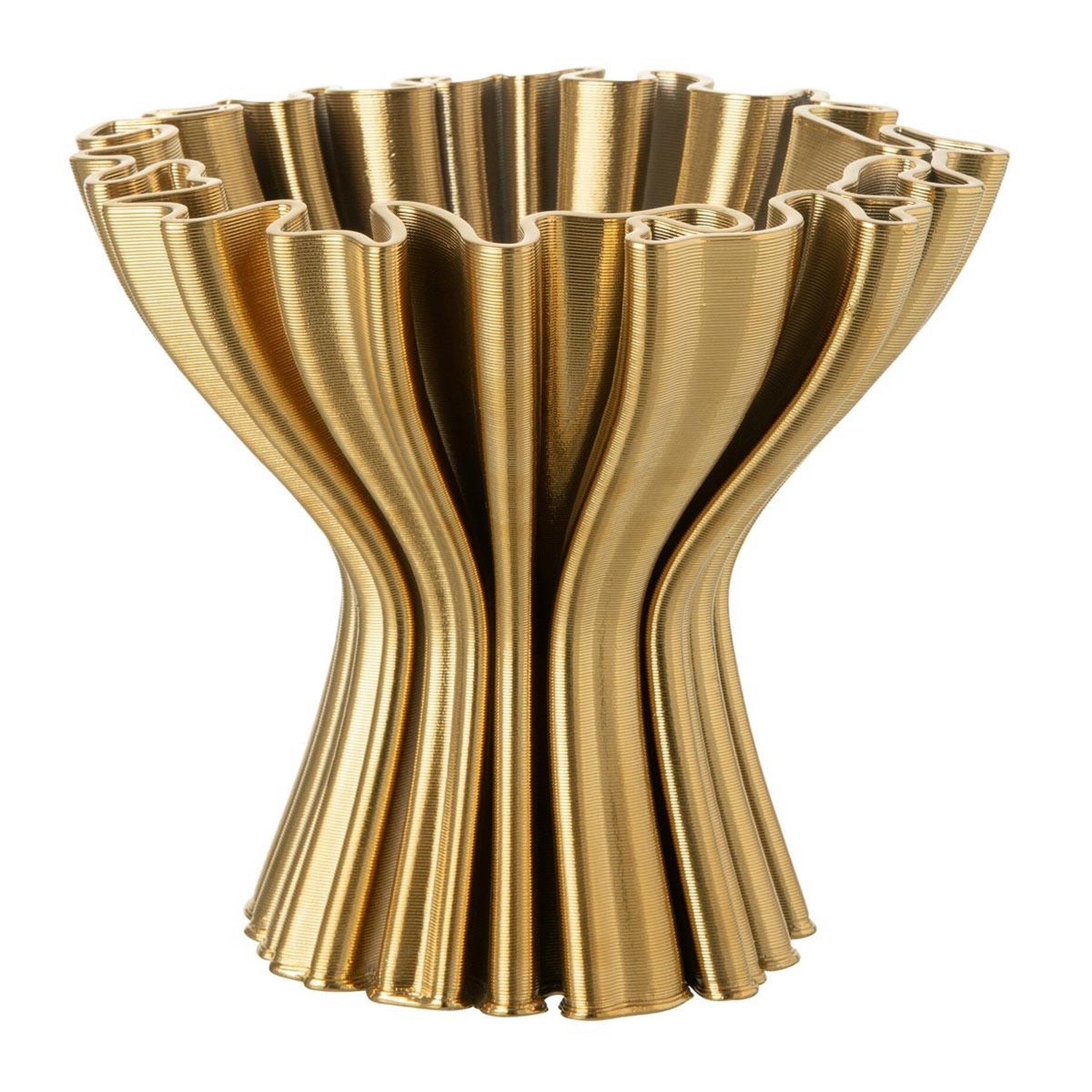 J-LINE Vase design en porcelaine  impression 3d  25cm doré