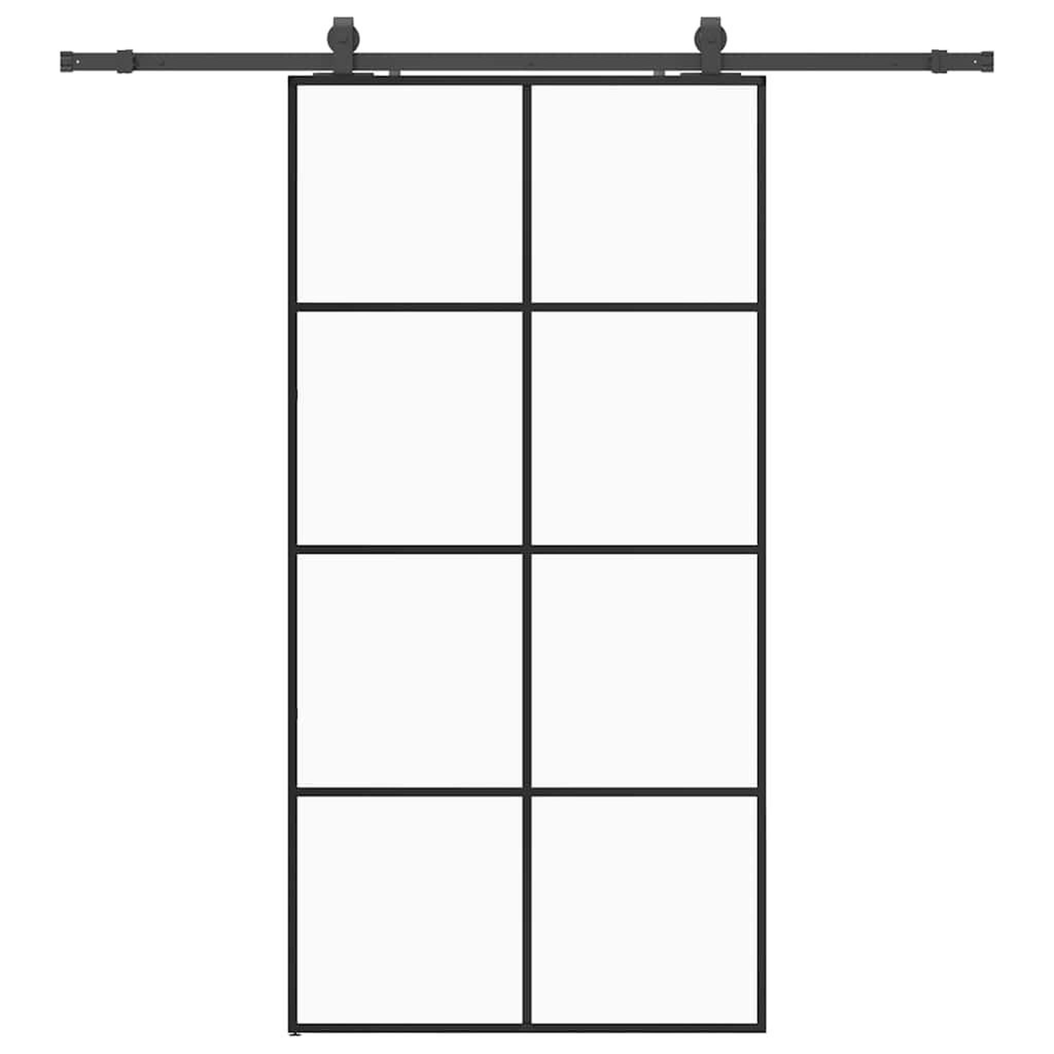 Voir la diapositive 2 : VIDAXL Porte coulissante kit de quincaillerie noir 102,5x205 cm