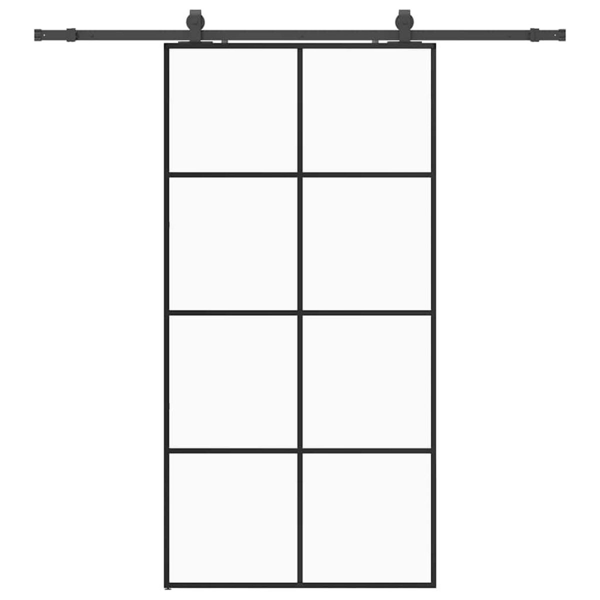VIDAXL Porte coulissante kit de quincaillerie noir 102,5x205 cm
