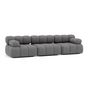 Voir la diapositive 2 : LISA DESIGN Ruby - canapé droit modulable 3 places en velours texturé