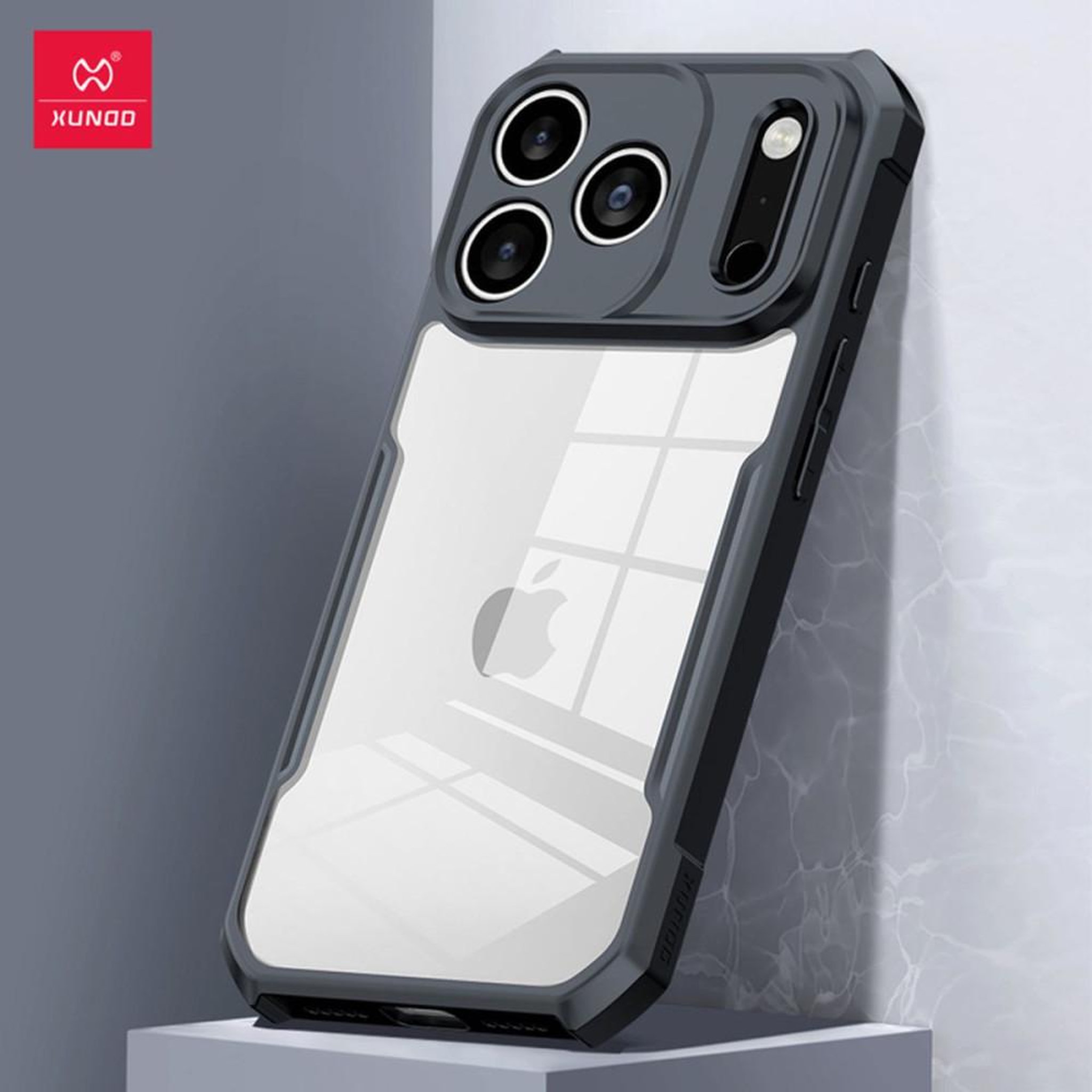 Voir la diapositive 2 : Coque de protection iPhone 17 Pro TPU noir avec protection caméra et pare-chocs pour chutes