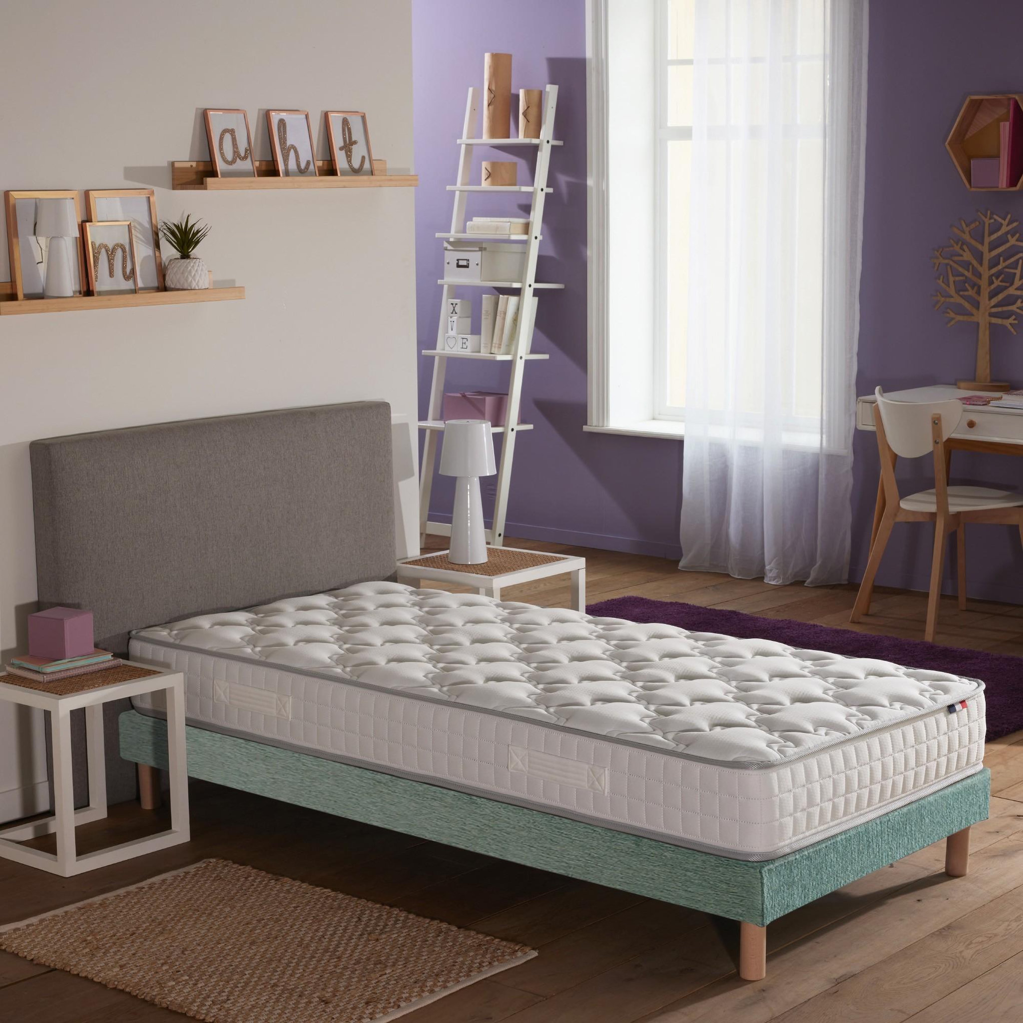 Voir la diapositive 2 : IDLITERIE Ensemble matelas ressorts ensachés, SPECTRE + Sommier tapissier