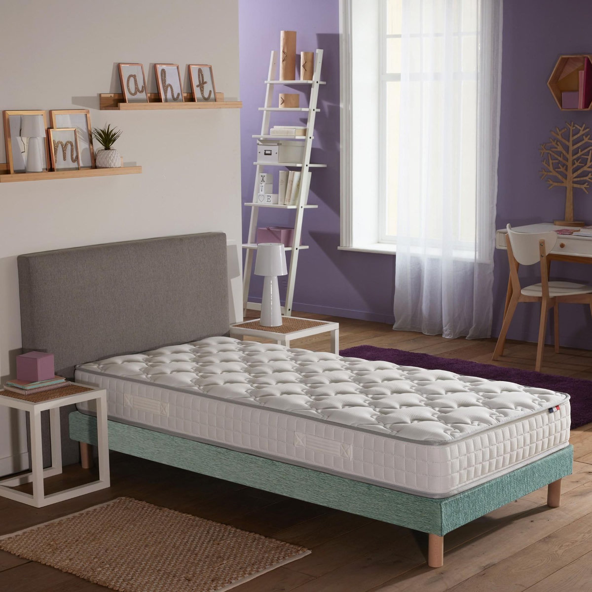 IDLITERIE Ensemble matelas ressorts ensachés, SPECTRE + Sommier tapissier