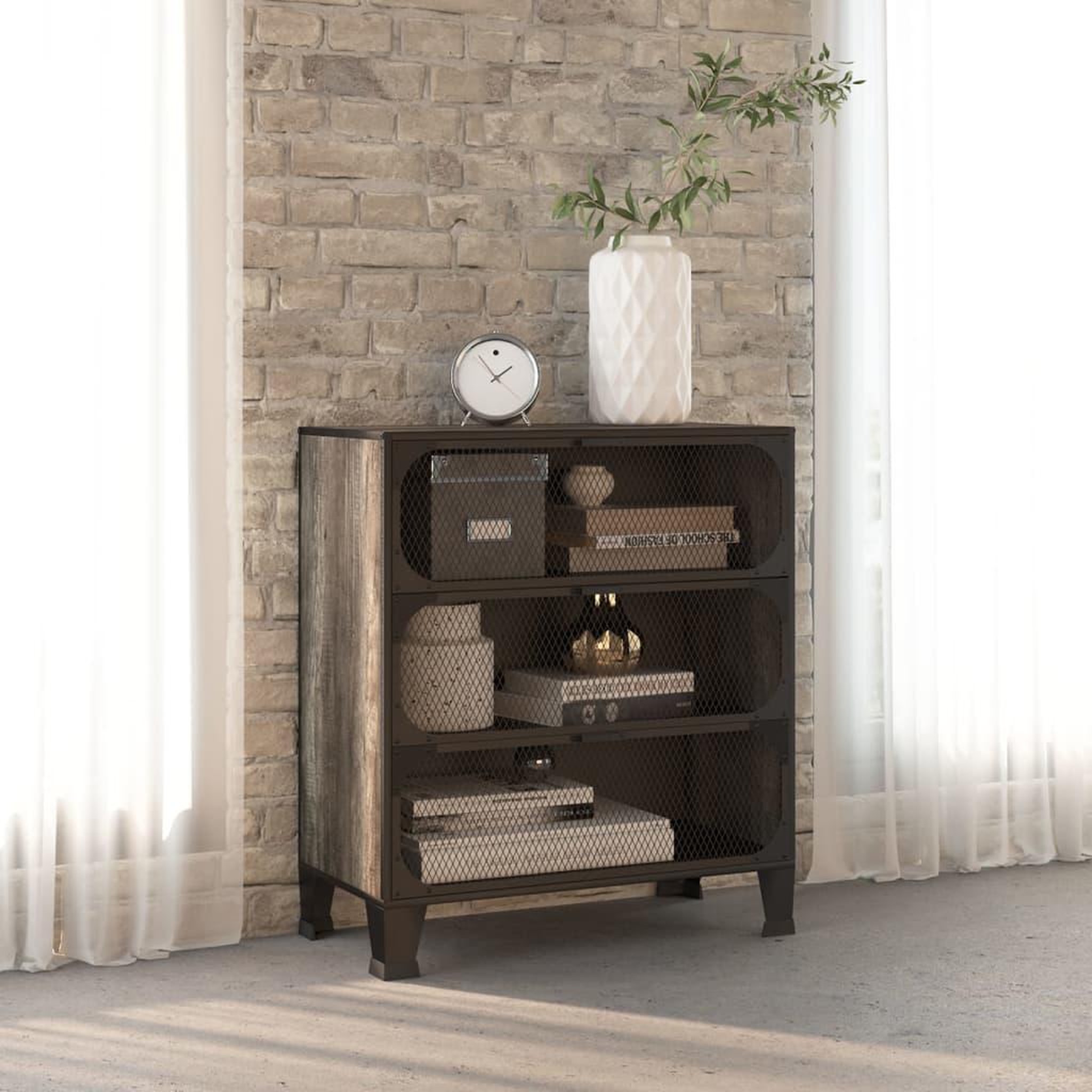 Voir la diapositive 1 : VIDAXL Armoire de rangement Gris 72x36x82 cm Metal et MDF