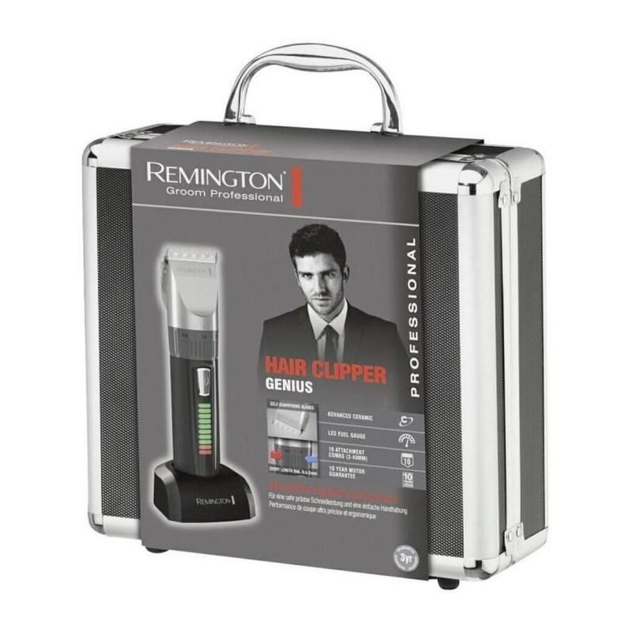 Voir la diapositive 2 : REMINGTON Tondeuse à cheveux rechargeable + 10 guides - hc5810