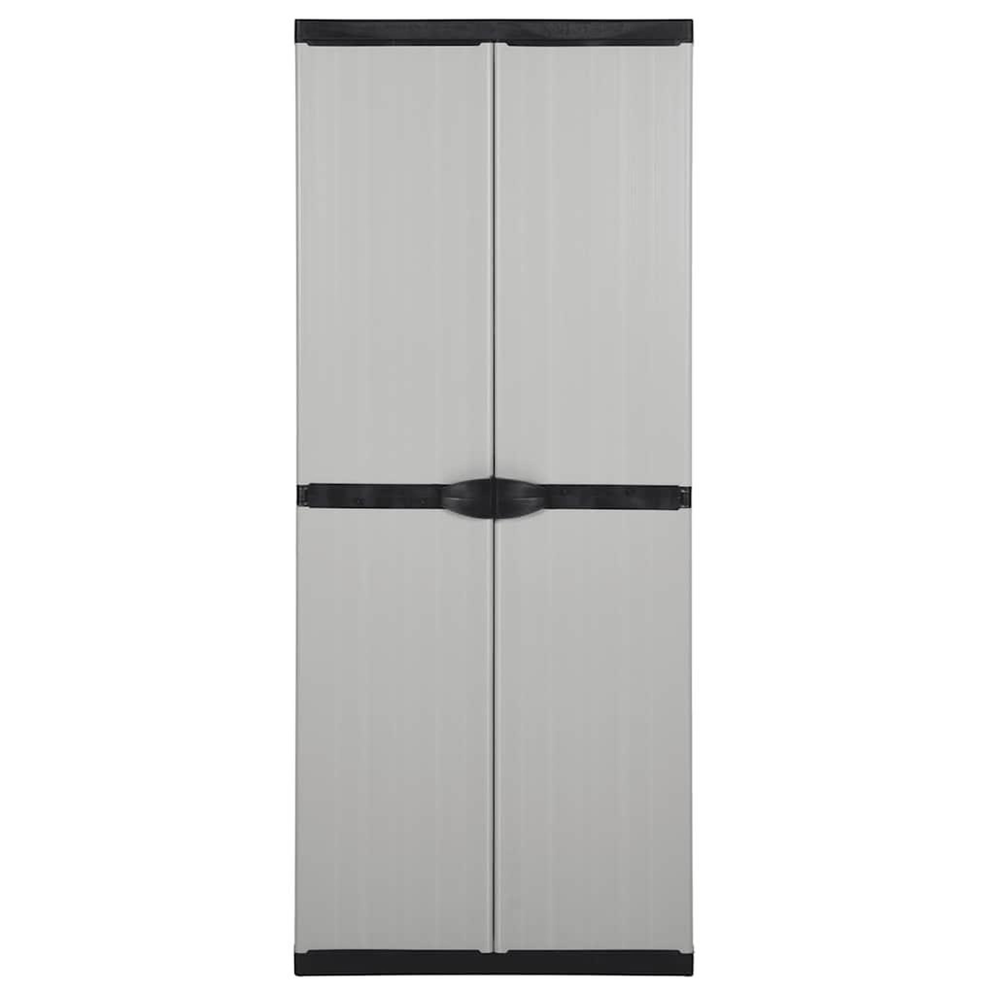 Voir la diapositive 2 : VIDAXL Armoire de rangement de jardin 3 etageres gris/noir 68x40x168cm