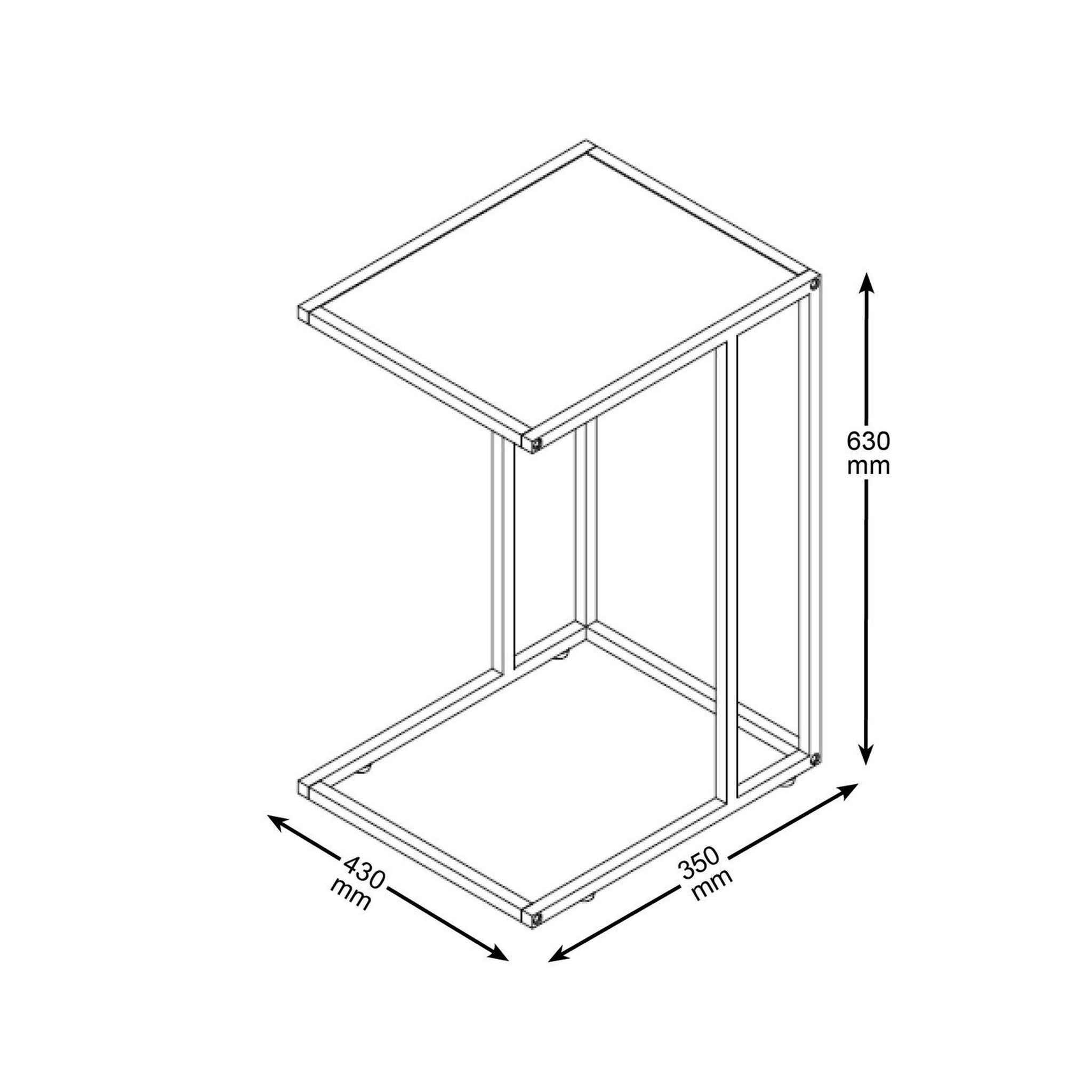 Voir la diapositive 4 : TOILINUX Table d'appoint ou bout de canapé en mdf et métal