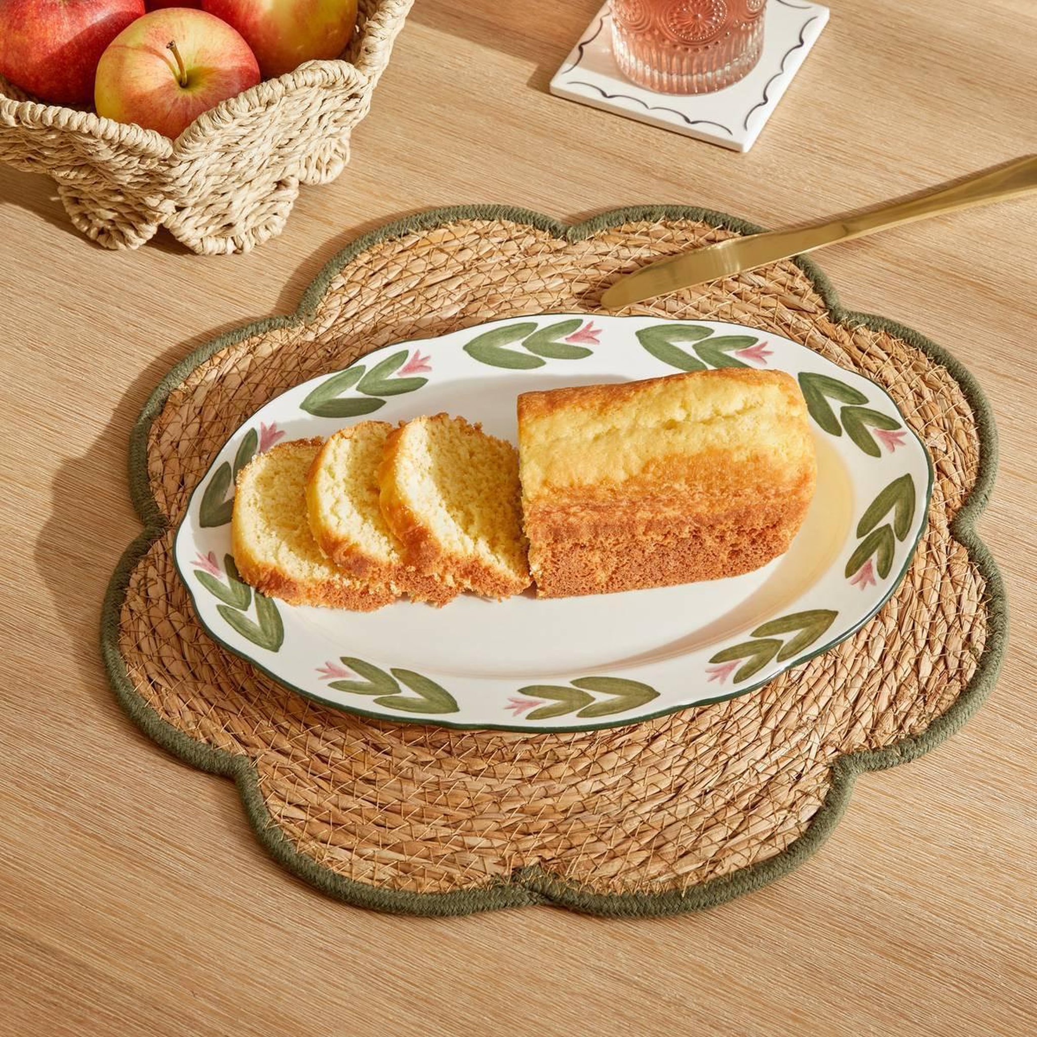 Voir la diapositive 3 : SECRET DE GOURMET Plat de présentation en porcelaine  mona  33cm vert