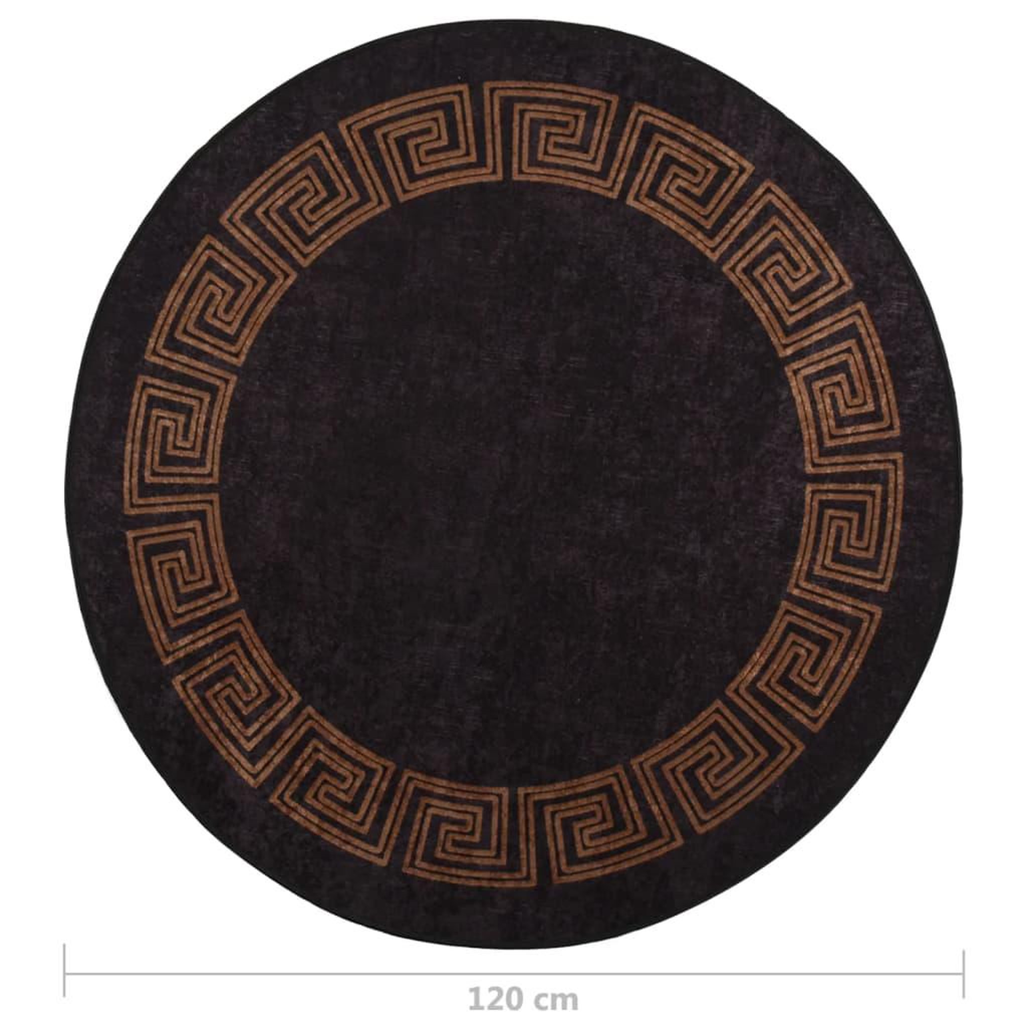 Voir la diapositive 6 : VIDAXL Tapis lavable antiderapant φ120 cm noir et dore