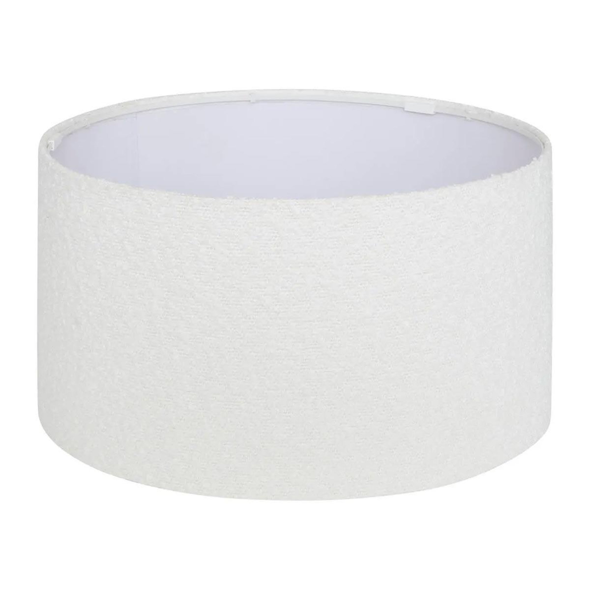 ATMOSPHERA Abat jour en tissu bouclette  beline  40cm blanc