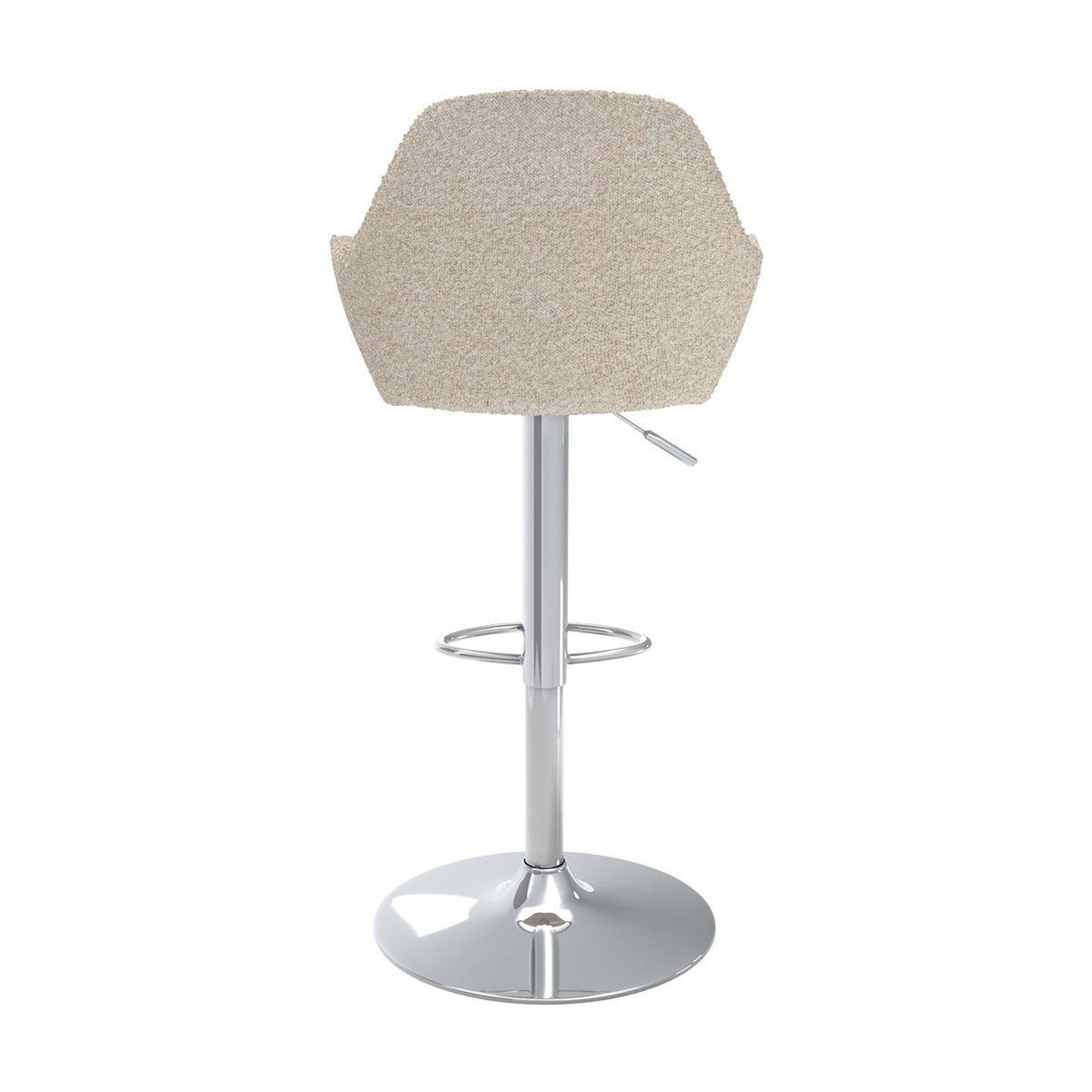 Rendez vous déco Lot de 2 chaises de bar effet laine bouclette blanc cassé 63/83 cm-Adam