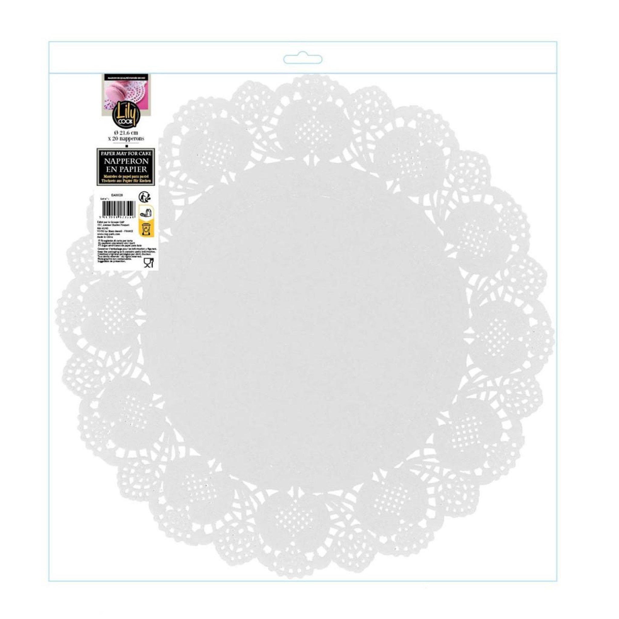 Voir la diapositive 2 : Lily Cook Lot de 20 napperons  lily cook  21cm blanc