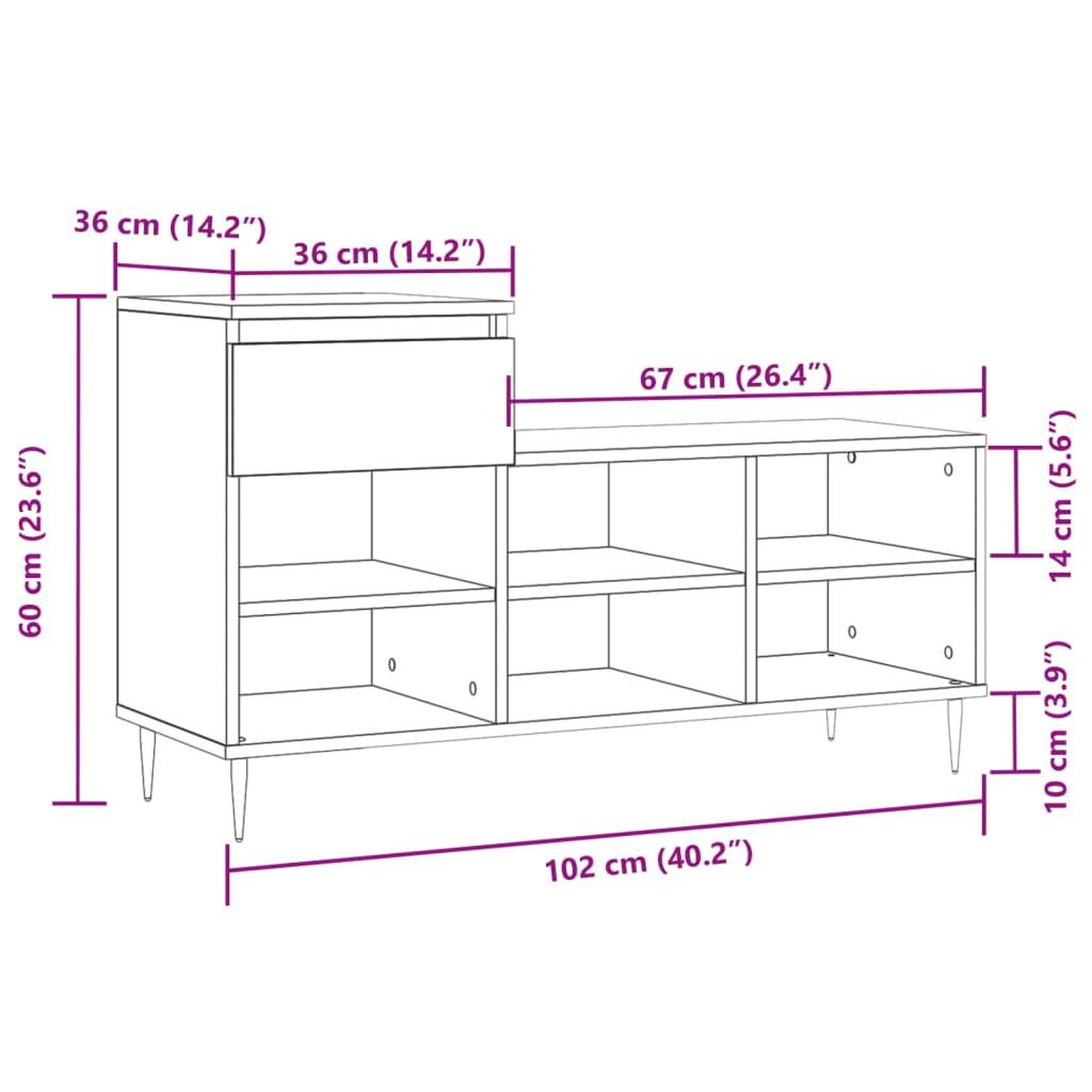 Voir la diapositive 6 : VIDAXL Armoire a chaussures Blanc 102x36x60 cm Bois d'ingenierie