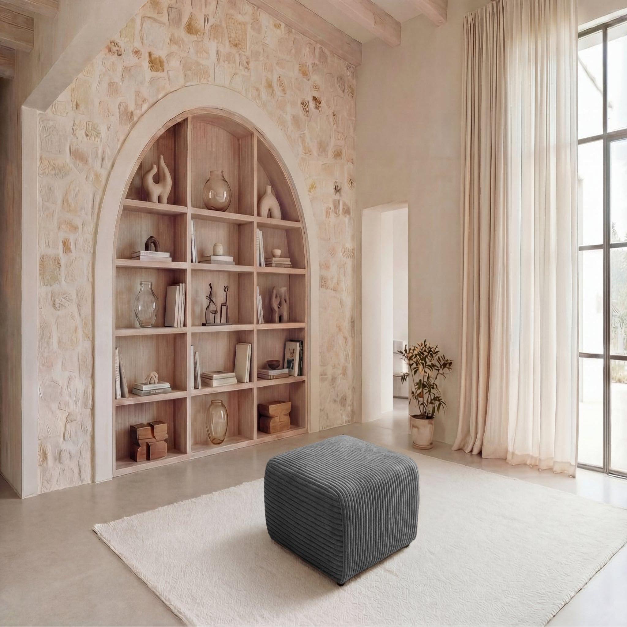 Voir la diapositive 2 : CASANOVA PARIS Elvis - pouf en gros velours côtelé 96x87x44