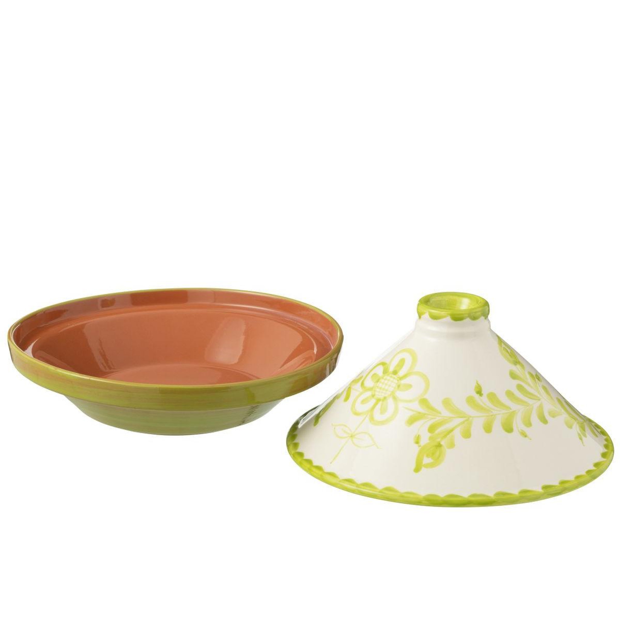 Voir la diapositive 2 : J-LINE Plat à Tajine en Céramique  Granada  28cm Vert
