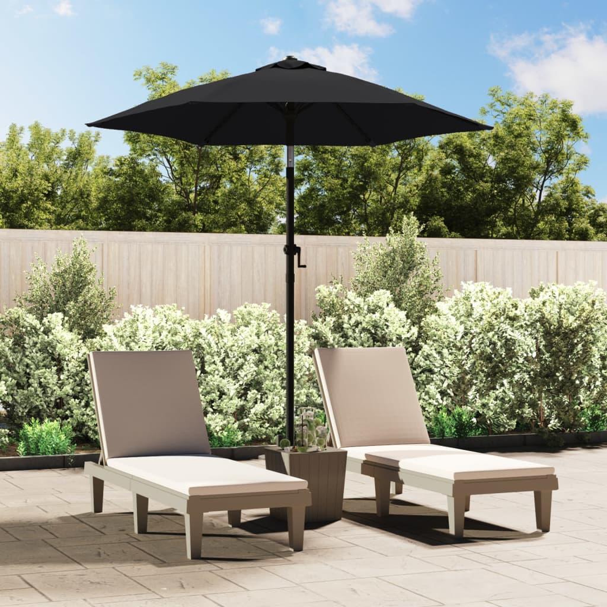 Voir la diapositive 1 : VIDAXL Parasol Noir 200x224 cm Aluminium